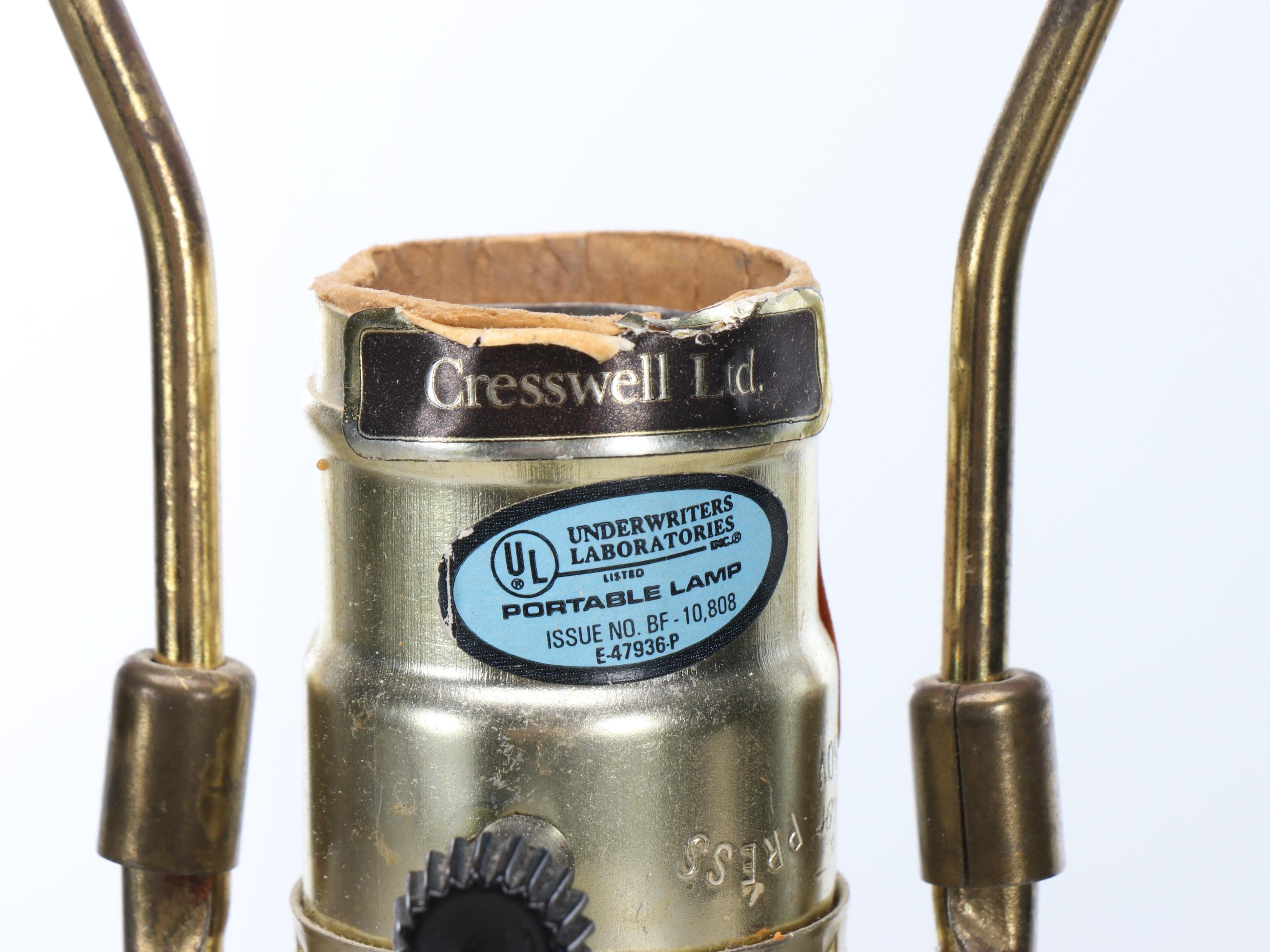 Creswell Ltd. Patinated Metal Bent Pipe Table Lamp with Square Cotton Shade