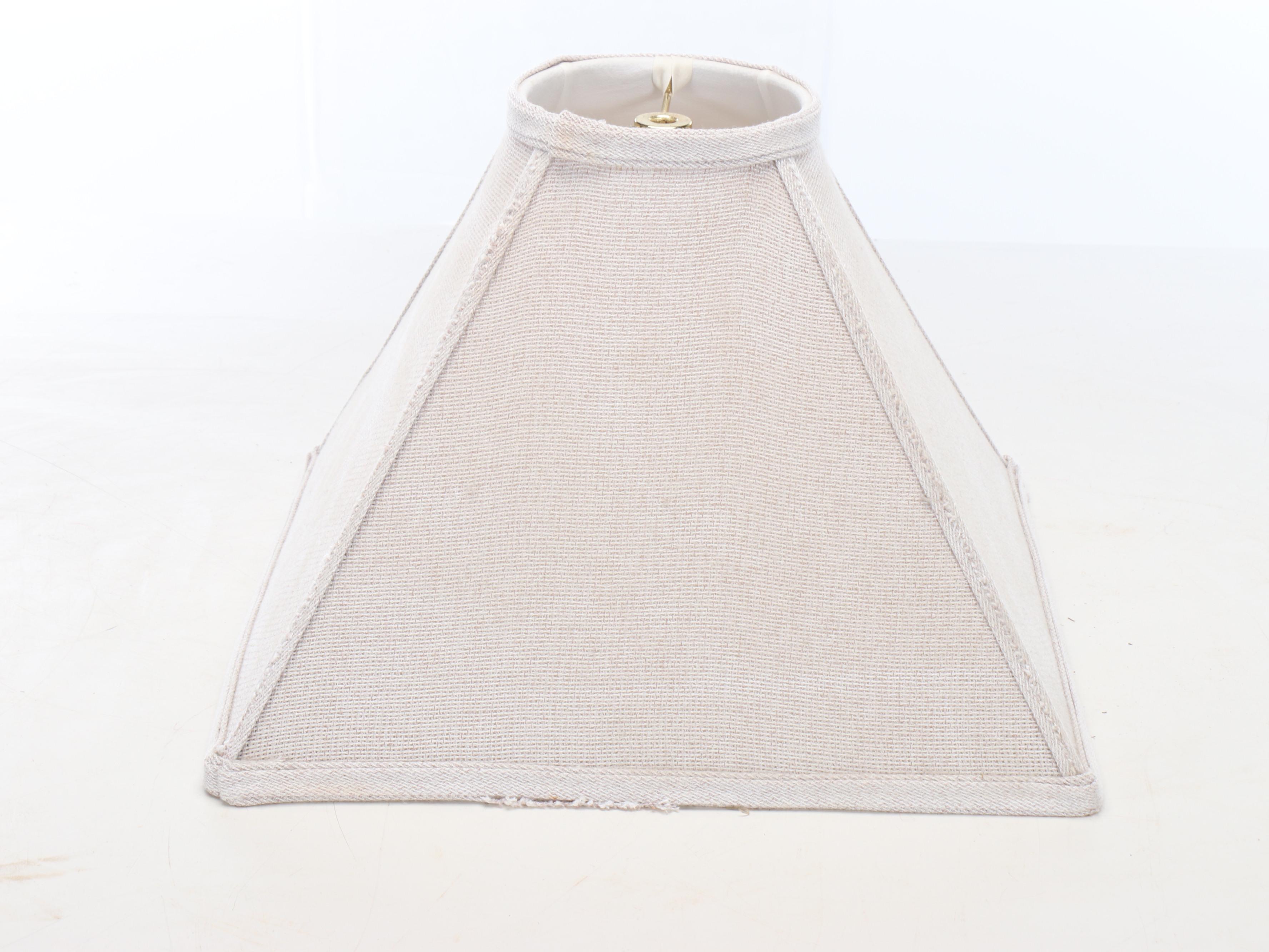 Creswell Ltd. Patinated Metal Bent Pipe Table Lamp with Square Cotton Shade