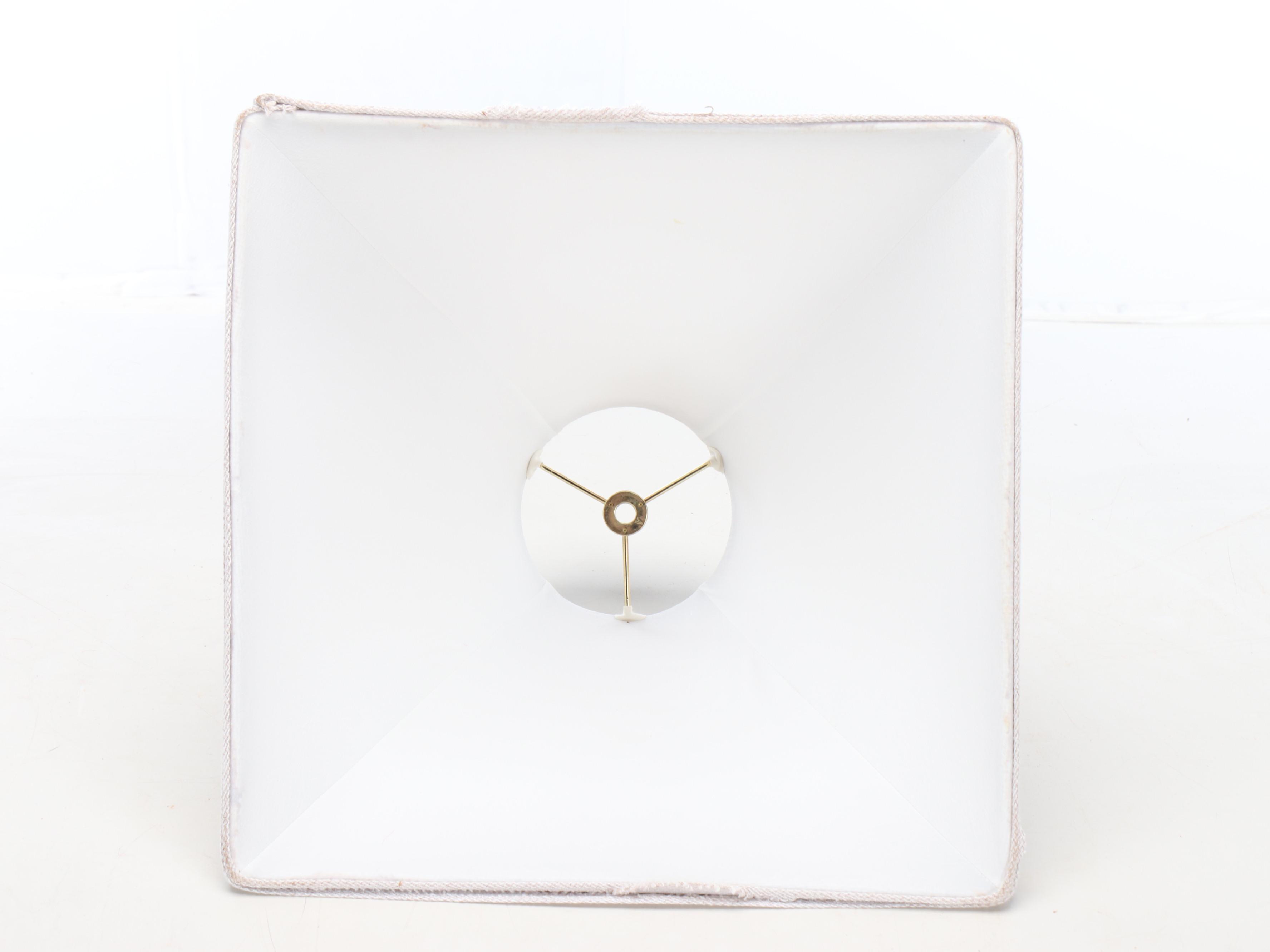 Creswell Ltd. Patinated Metal Bent Pipe Table Lamp with Square Cotton Shade