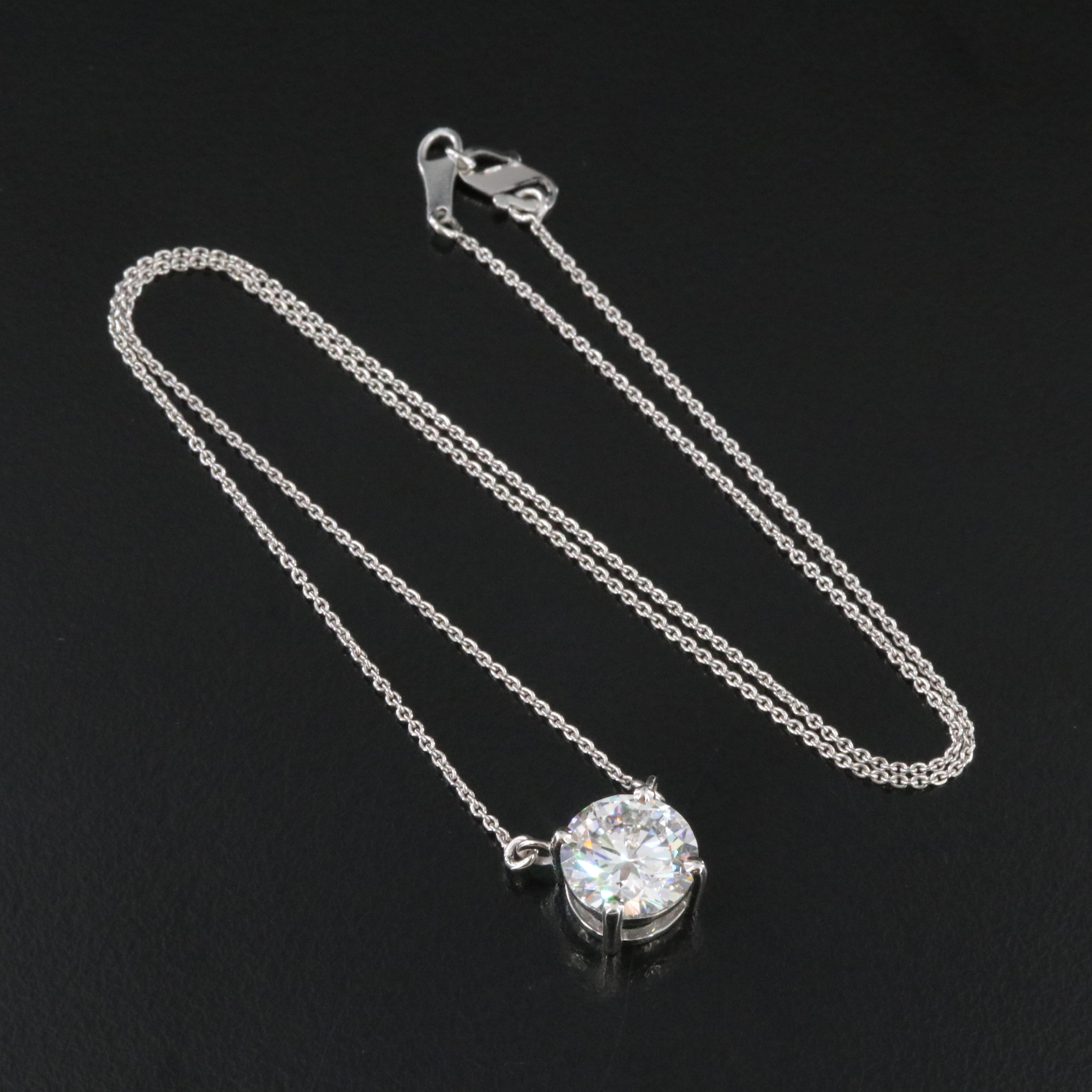 Platinum 3.04 CT Lab Grown Diamond Solitaire Necklace with IGI Report
