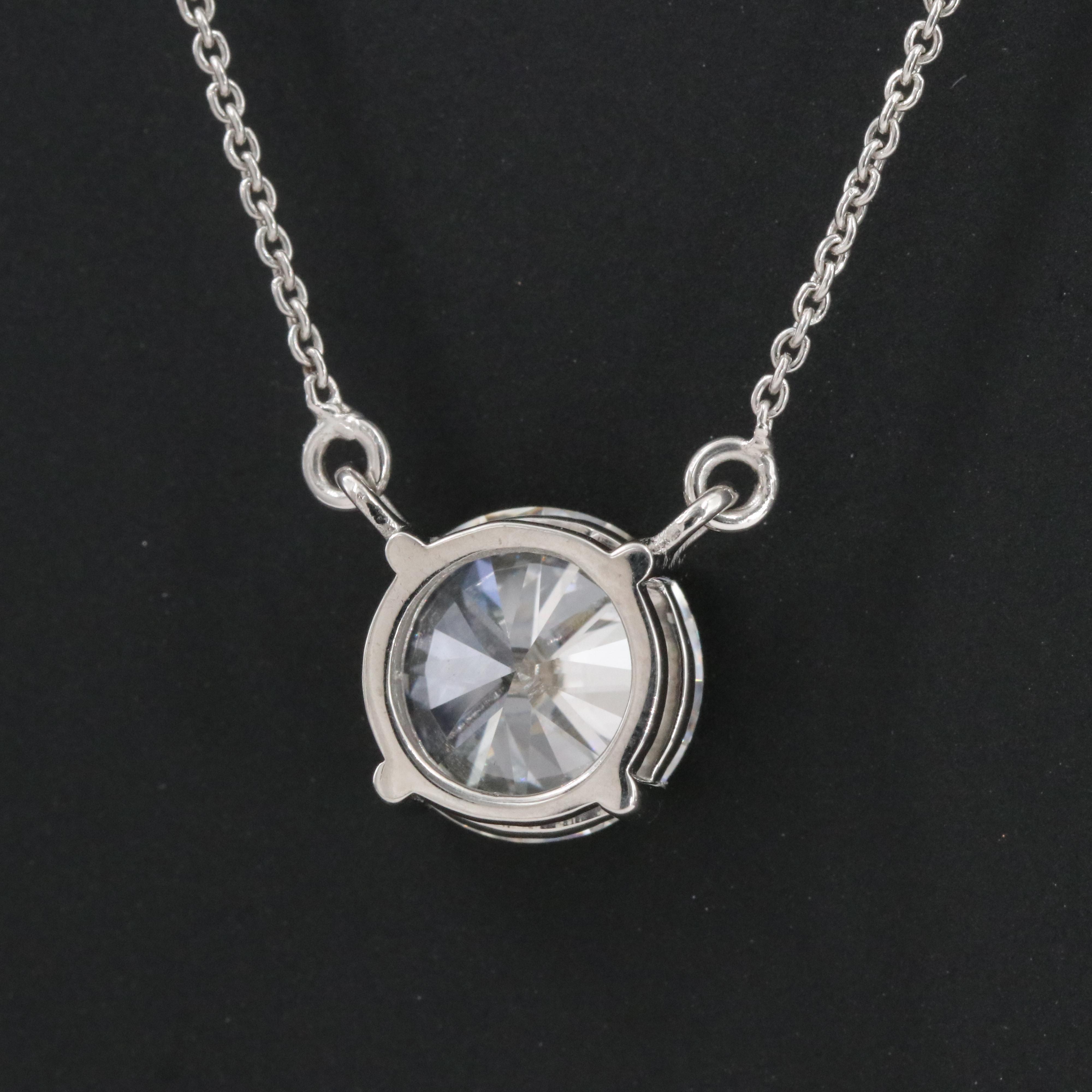 Platinum 3.04 CT Lab Grown Diamond Solitaire Necklace with IGI Report