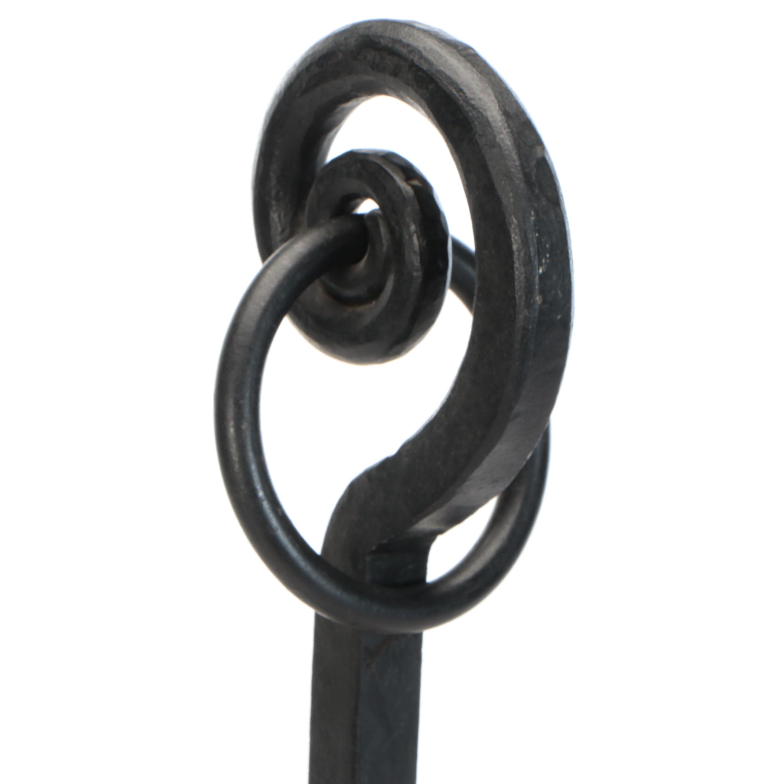 Arts & Crafts Style Scrolled Wrought Iron Andirons