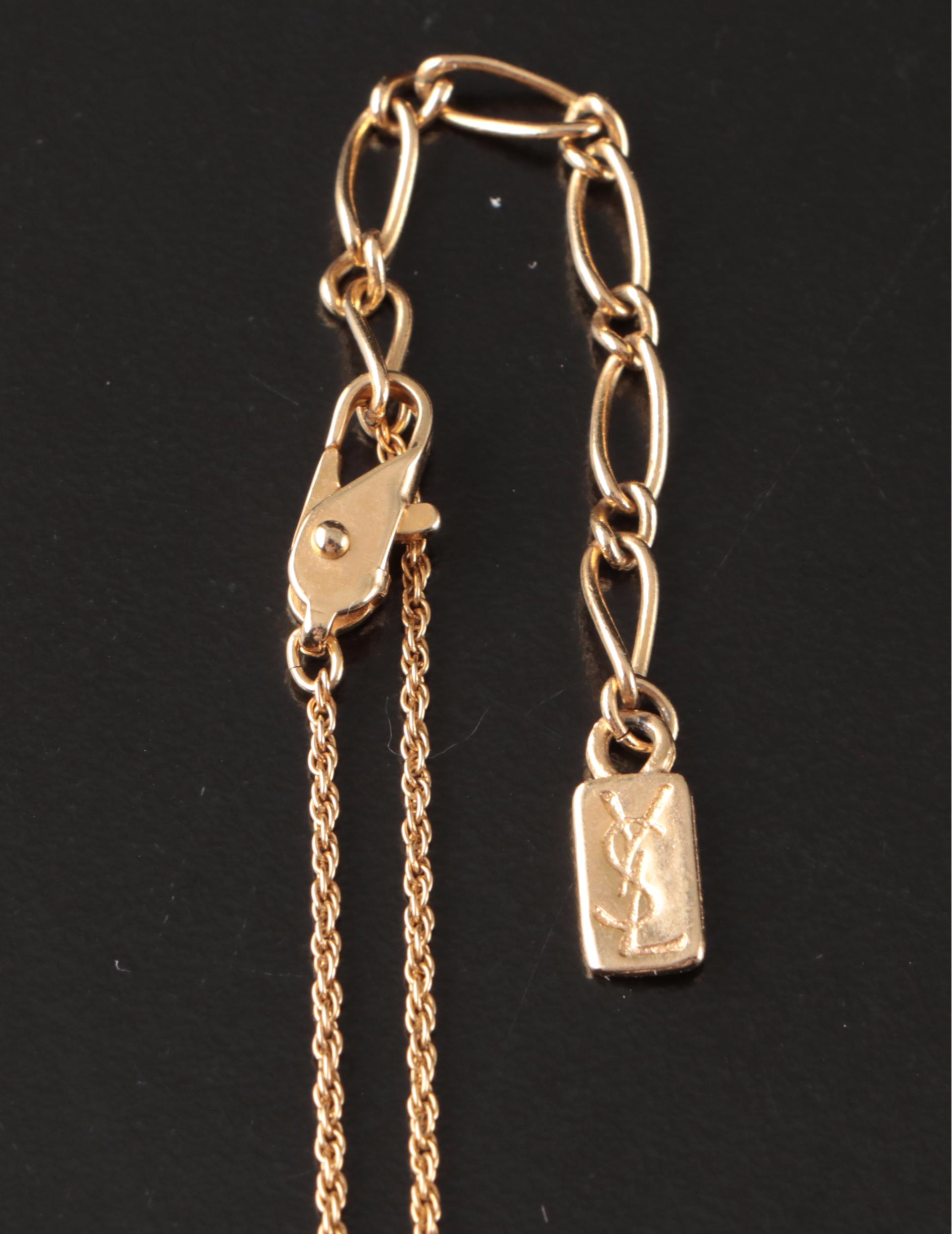 Yves Saint Laurent Monogram Pendant Necklace