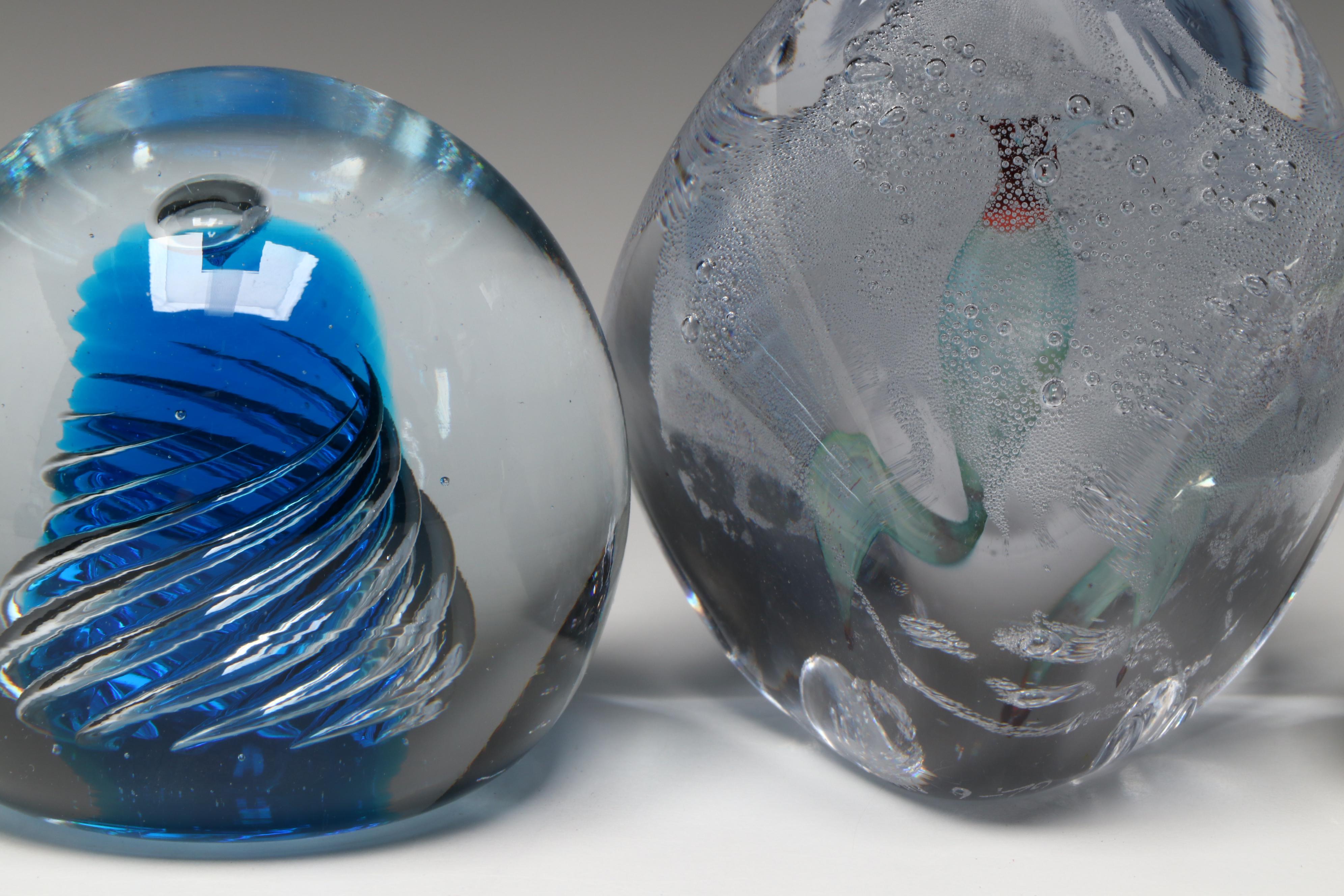 Blenko, Kuhn Studios, Artist Signed and More Glass Paperweights