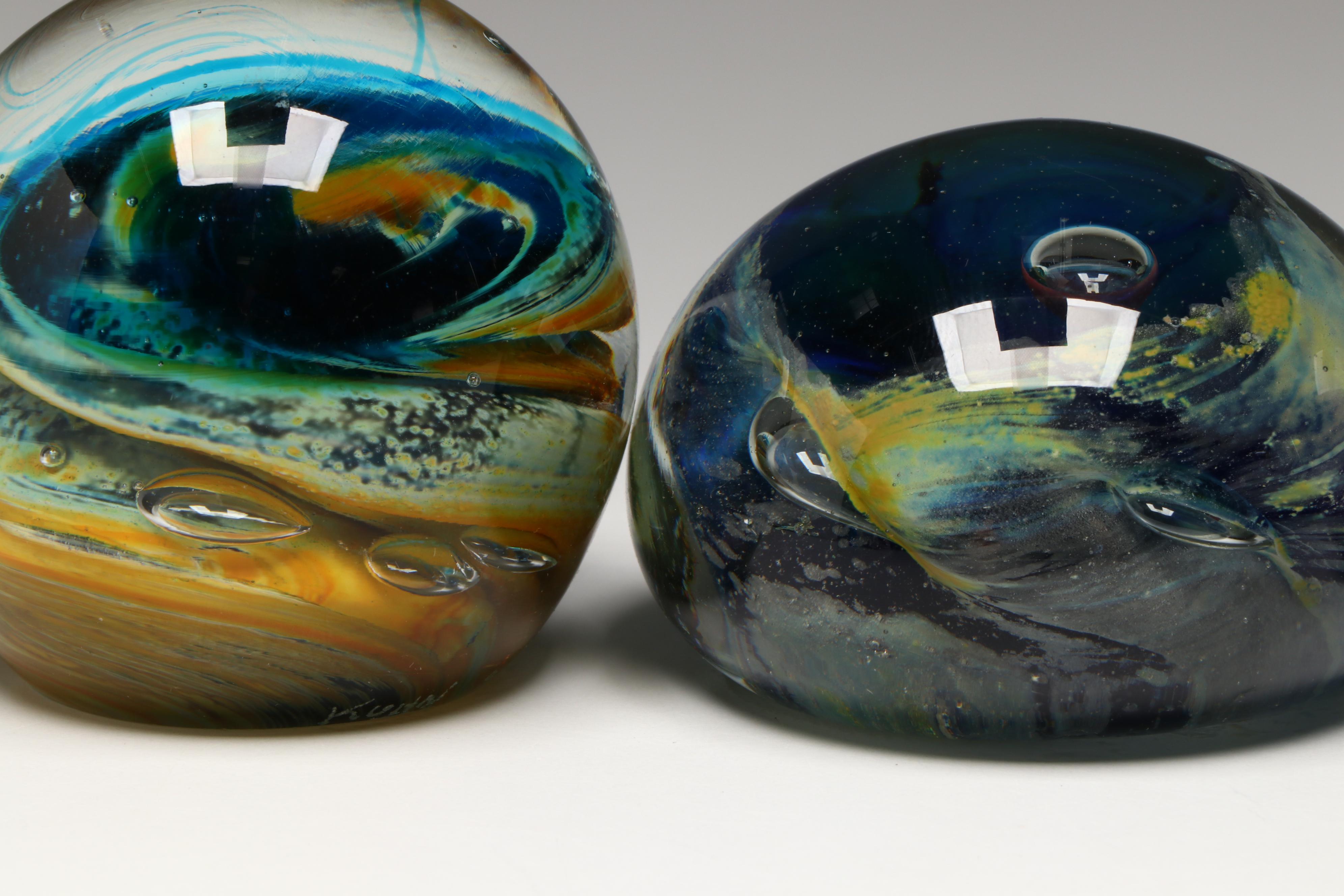Blenko, Kuhn Studios, Artist Signed and More Glass Paperweights