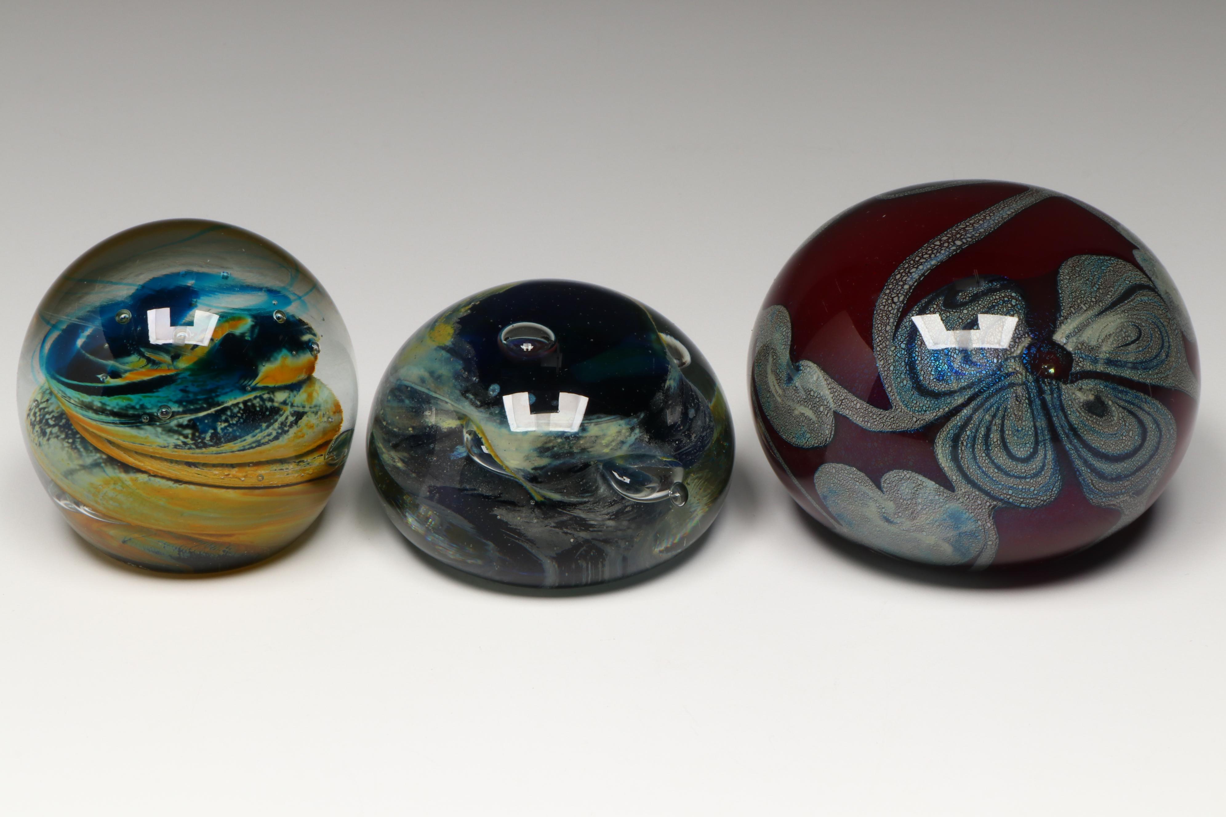 Blenko, Kuhn Studios, Artist Signed and More Glass Paperweights