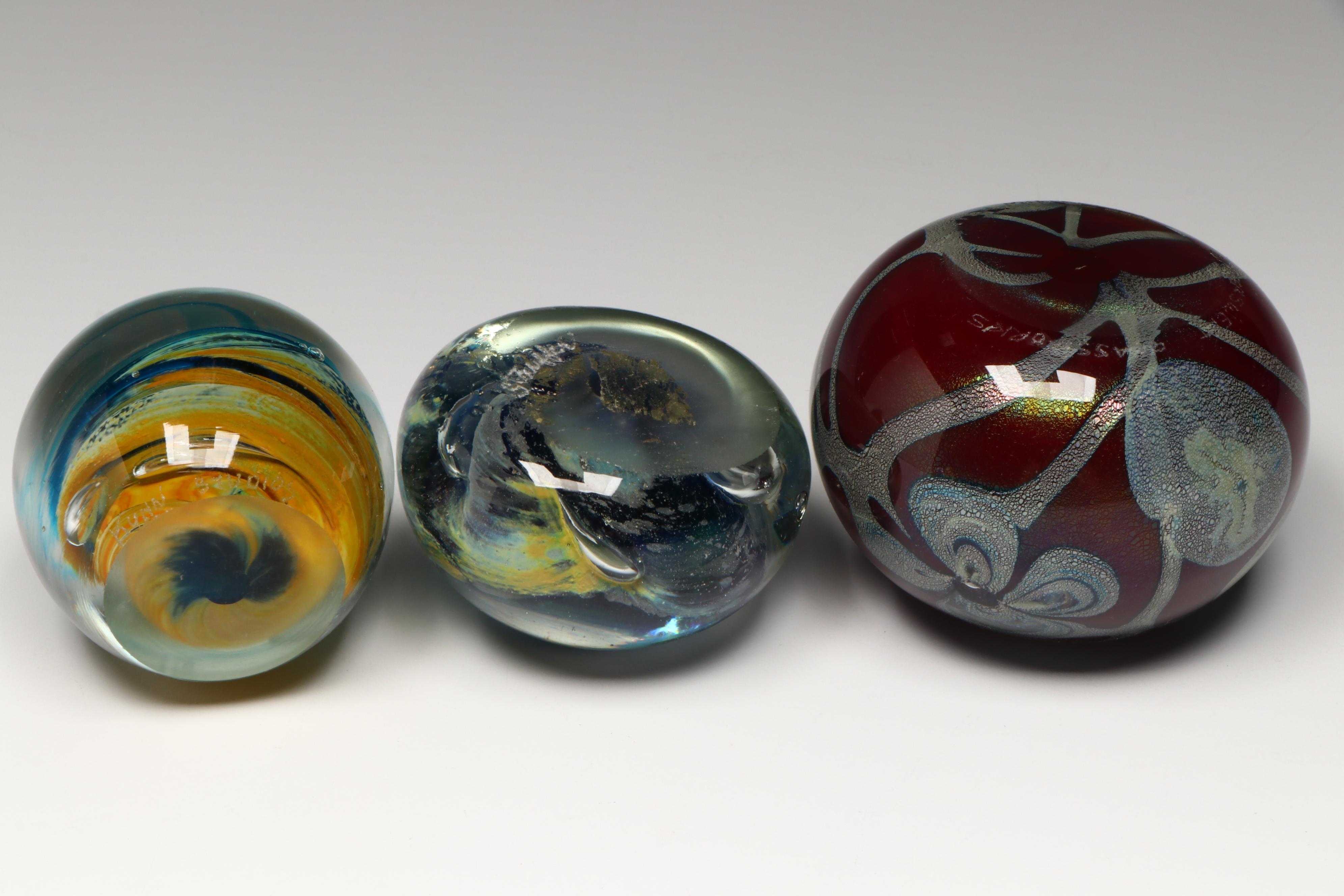 Blenko, Kuhn Studios, Artist Signed and More Glass Paperweights