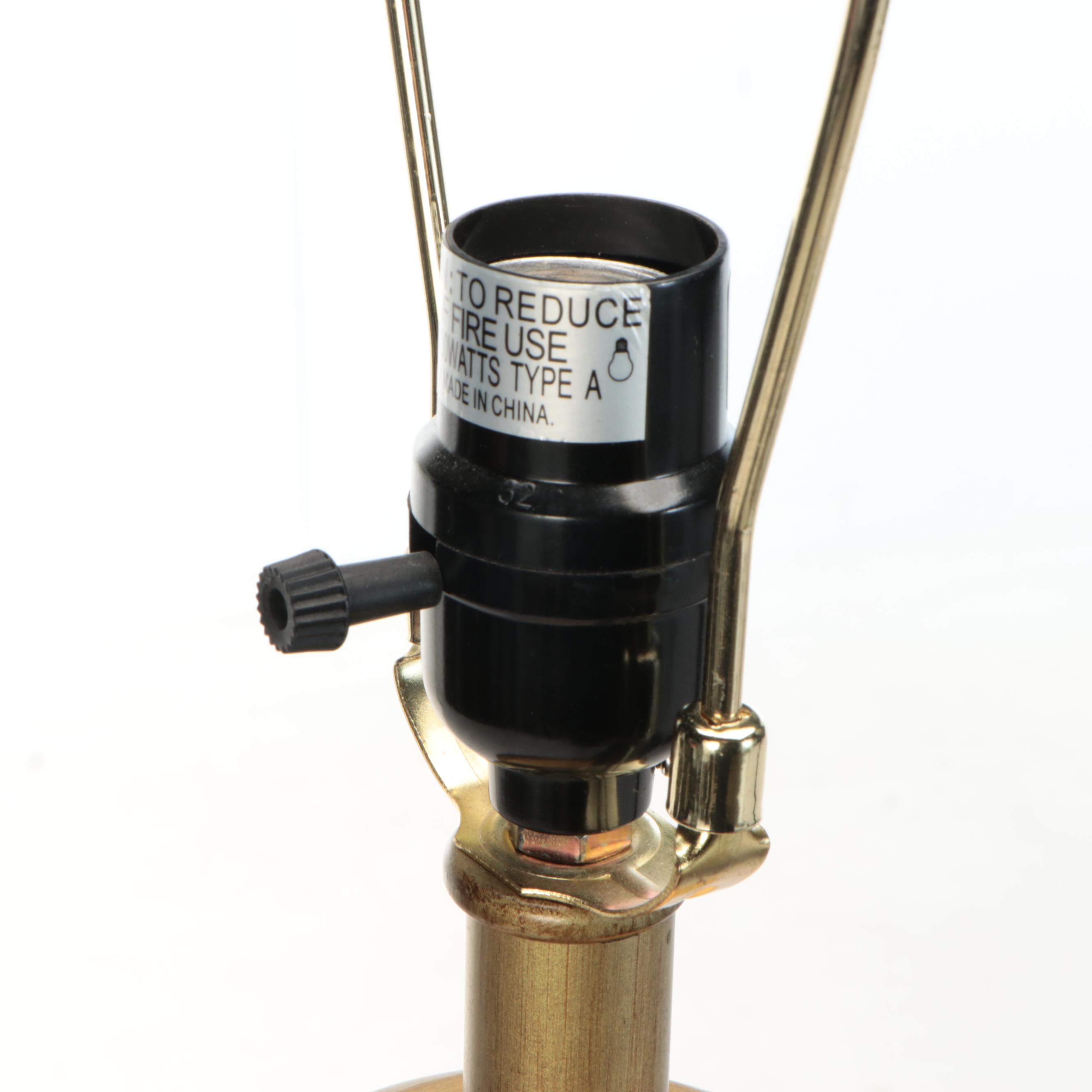 Robert Abbey Neoclassical Style Acrylic Fluted Column Table Lamps, Paper Shades