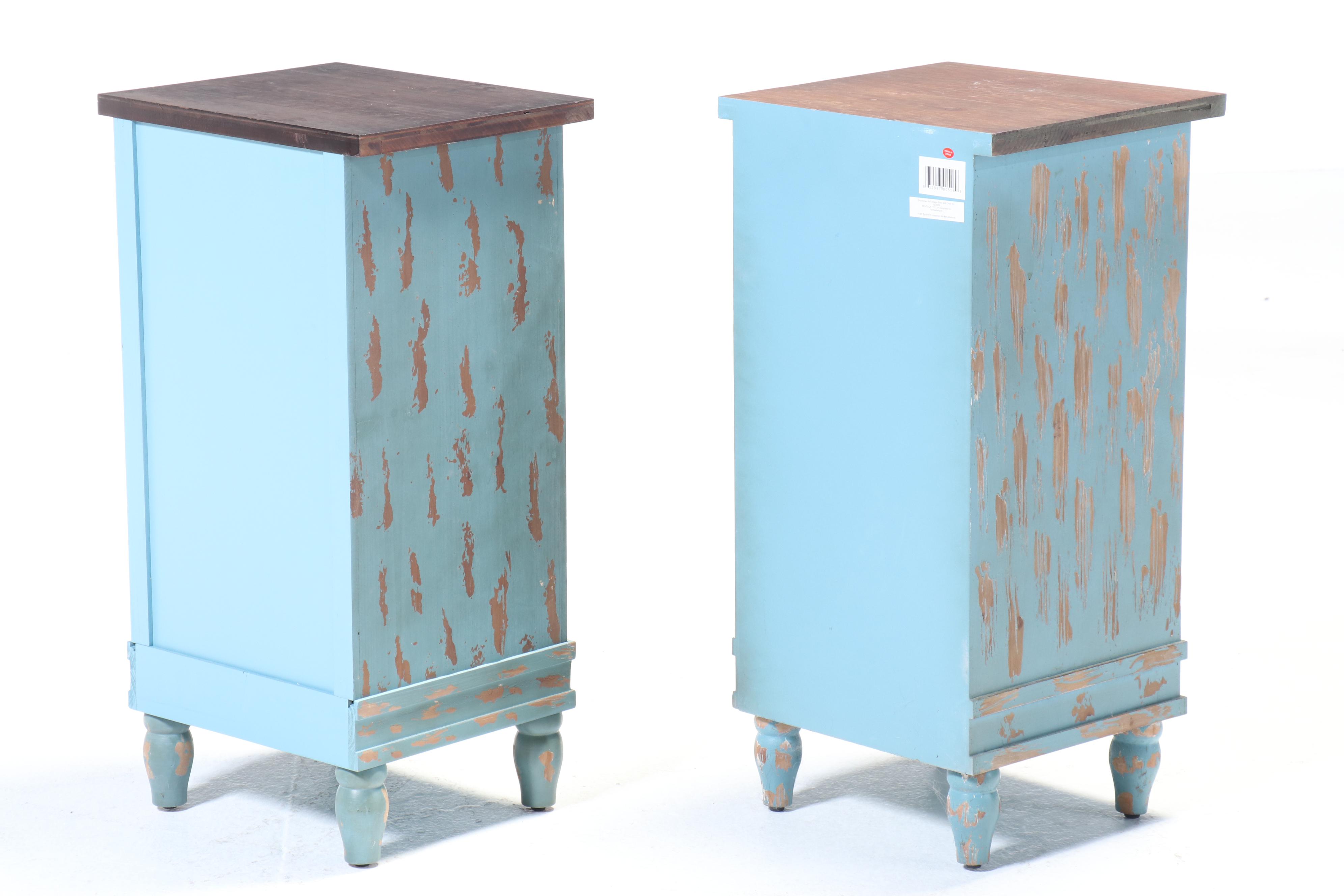 Pair of Chicago Stool and Chair Inc. Parcel-Painted Wood Commodes