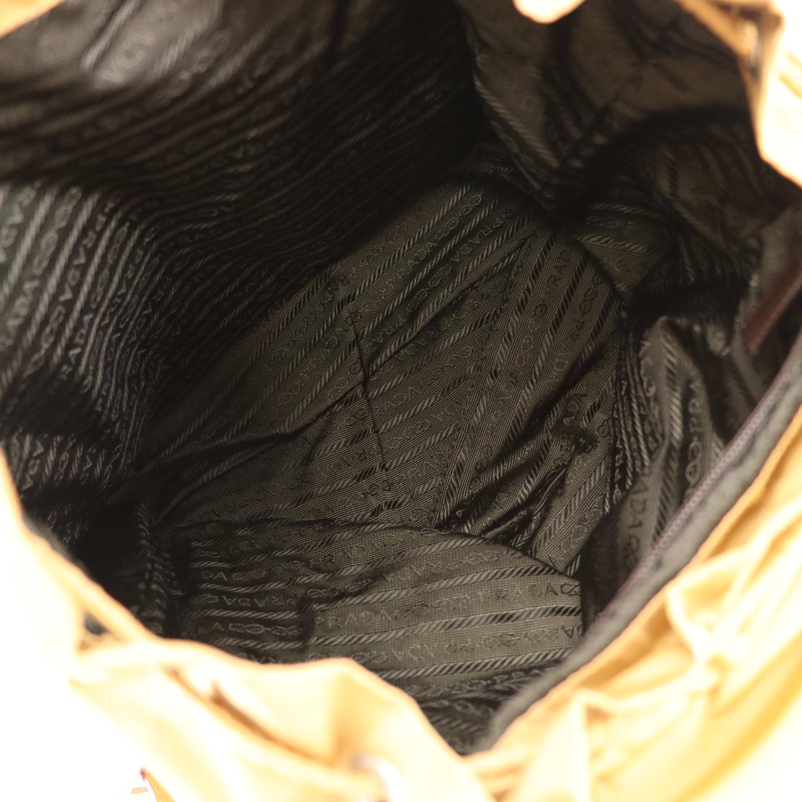 Prada Rucksack Backpack in Neutral Tessuto Nylon and Leather Trim