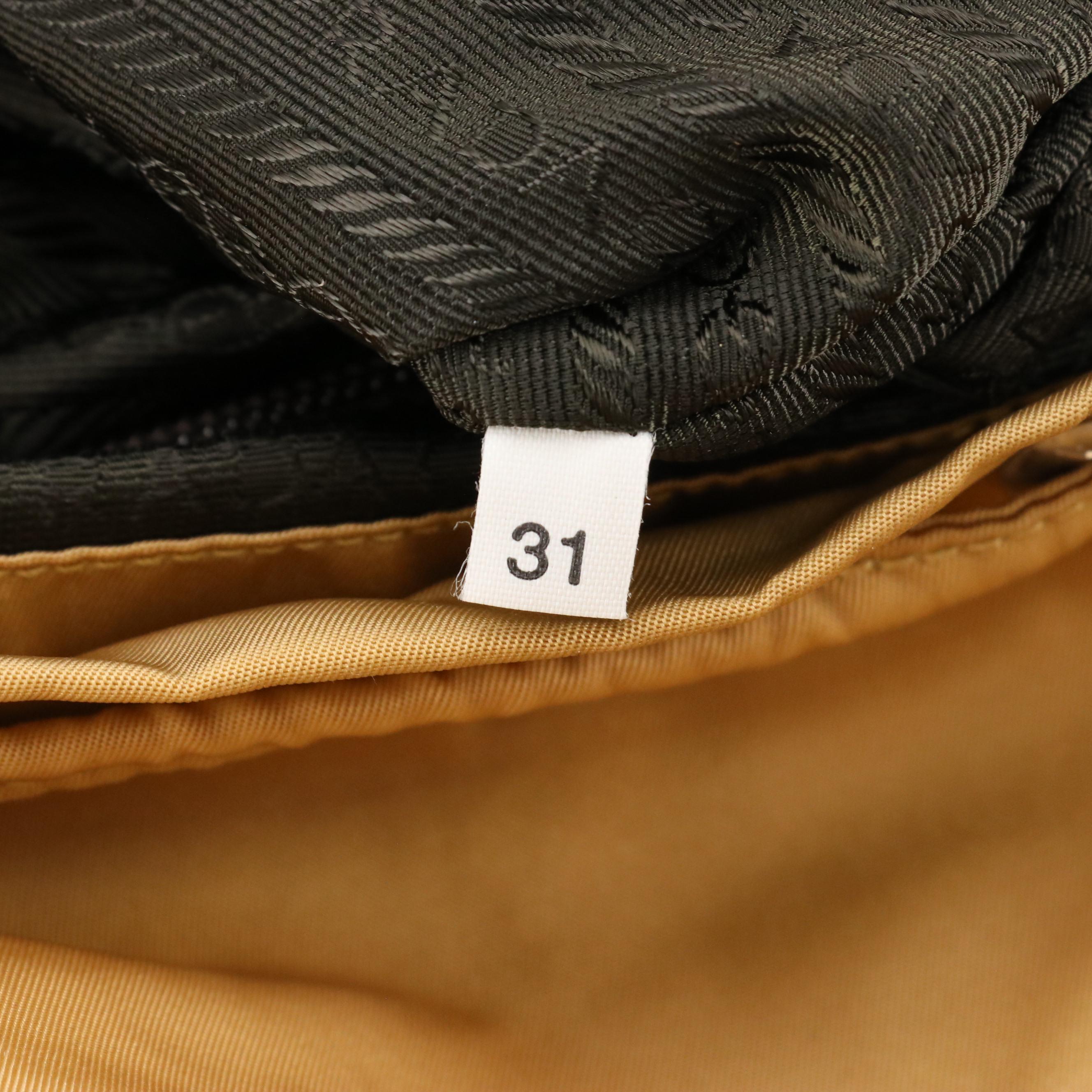 Prada Rucksack Backpack in Neutral Tessuto Nylon and Leather Trim