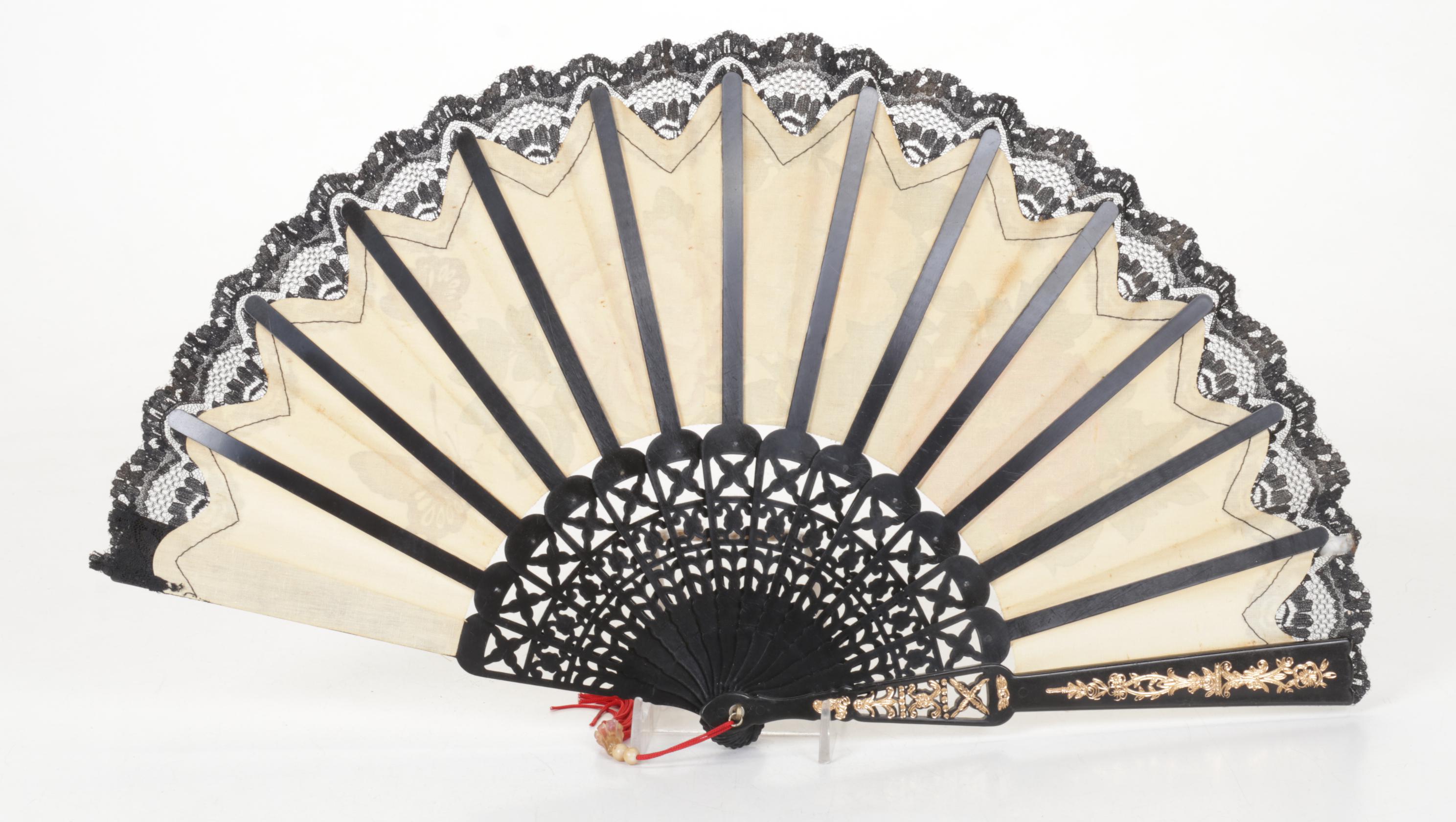 Lace & Fabric Floral Accordion Hand Fans & Wall Decor