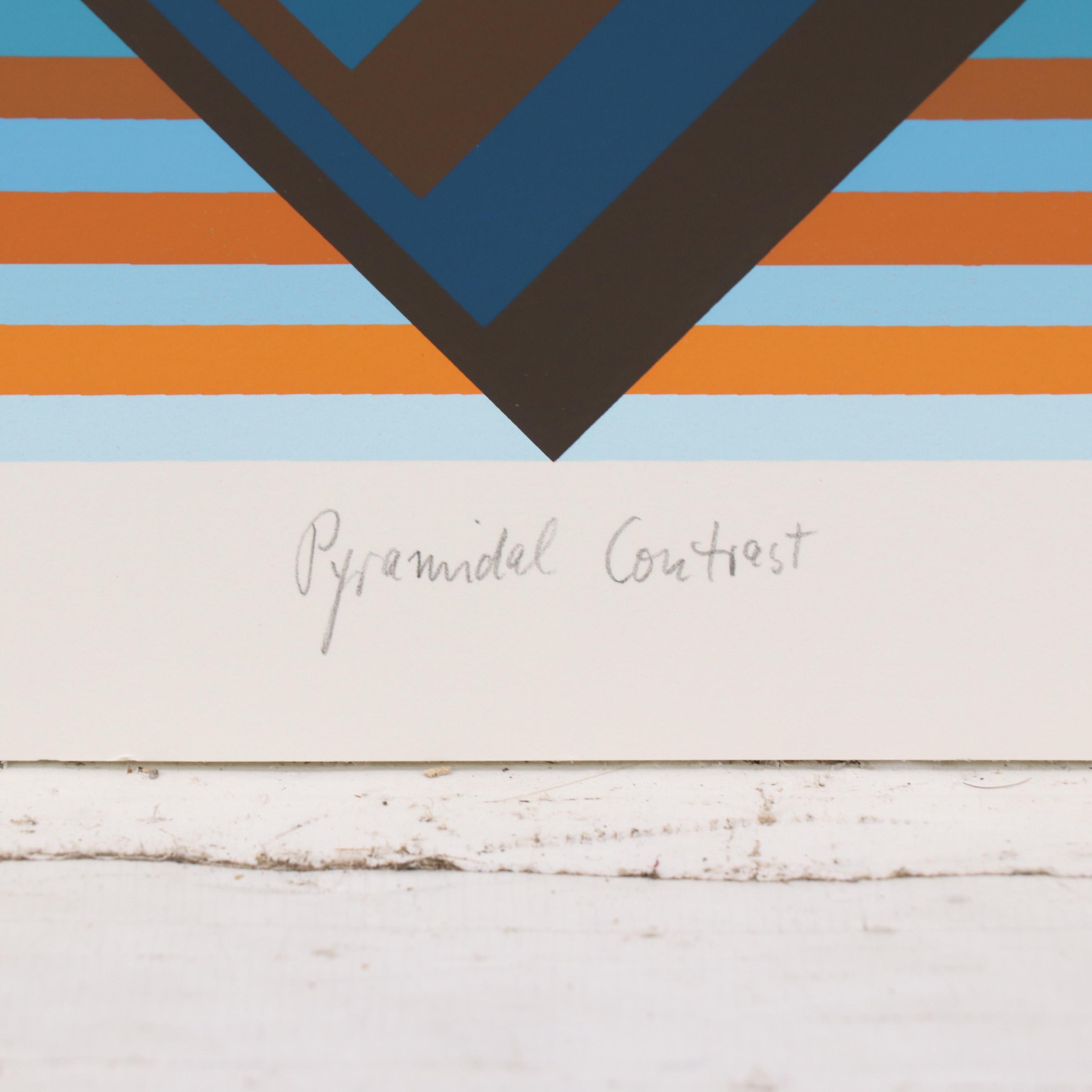 Jürgen Peters Op Art "Pyramidal Contrast" Serigraph, 1981