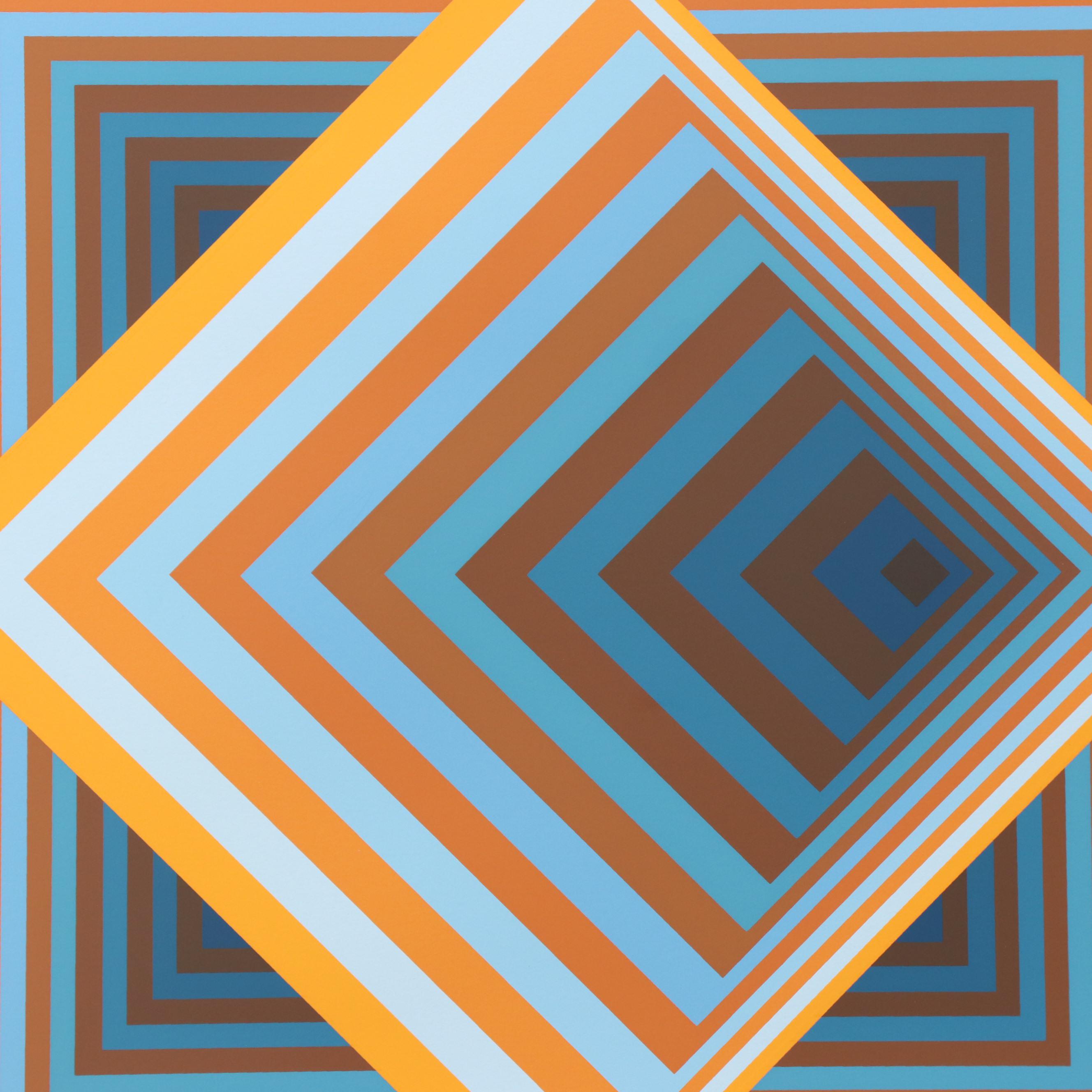 Jürgen Peters Op Art "Pyramidal Contrast" Serigraph, 1981