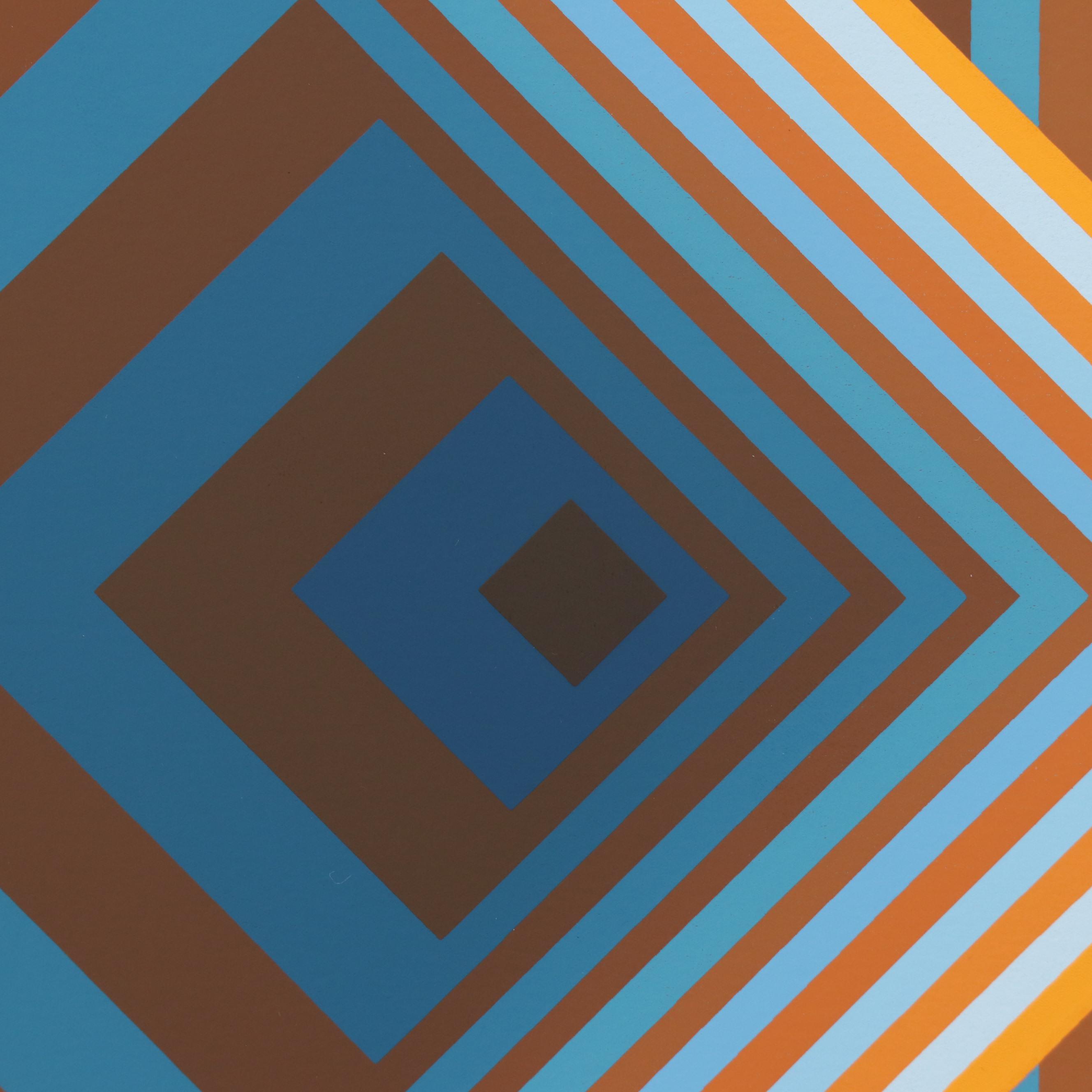 Jürgen Peters Op Art "Pyramidal Contrast" Serigraph, 1981