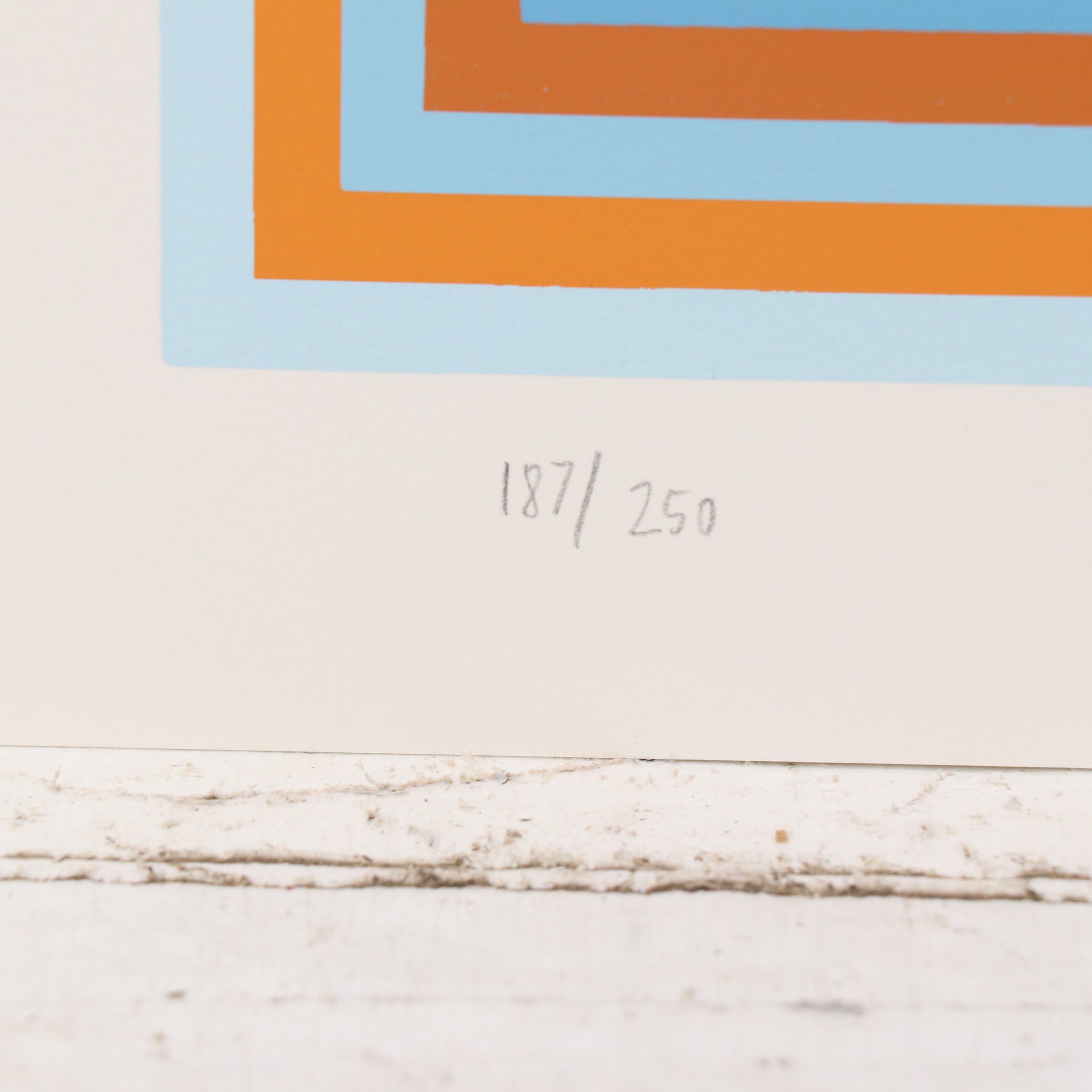 Jürgen Peters Op Art "Pyramidal Contrast" Serigraph, 1981