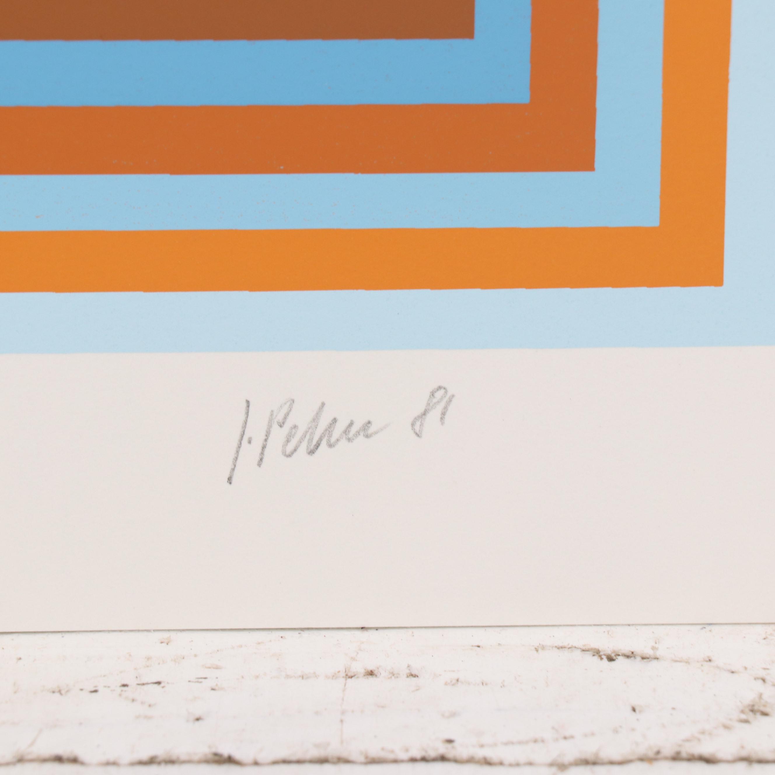 Jürgen Peters Op Art "Pyramidal Contrast" Serigraph, 1981