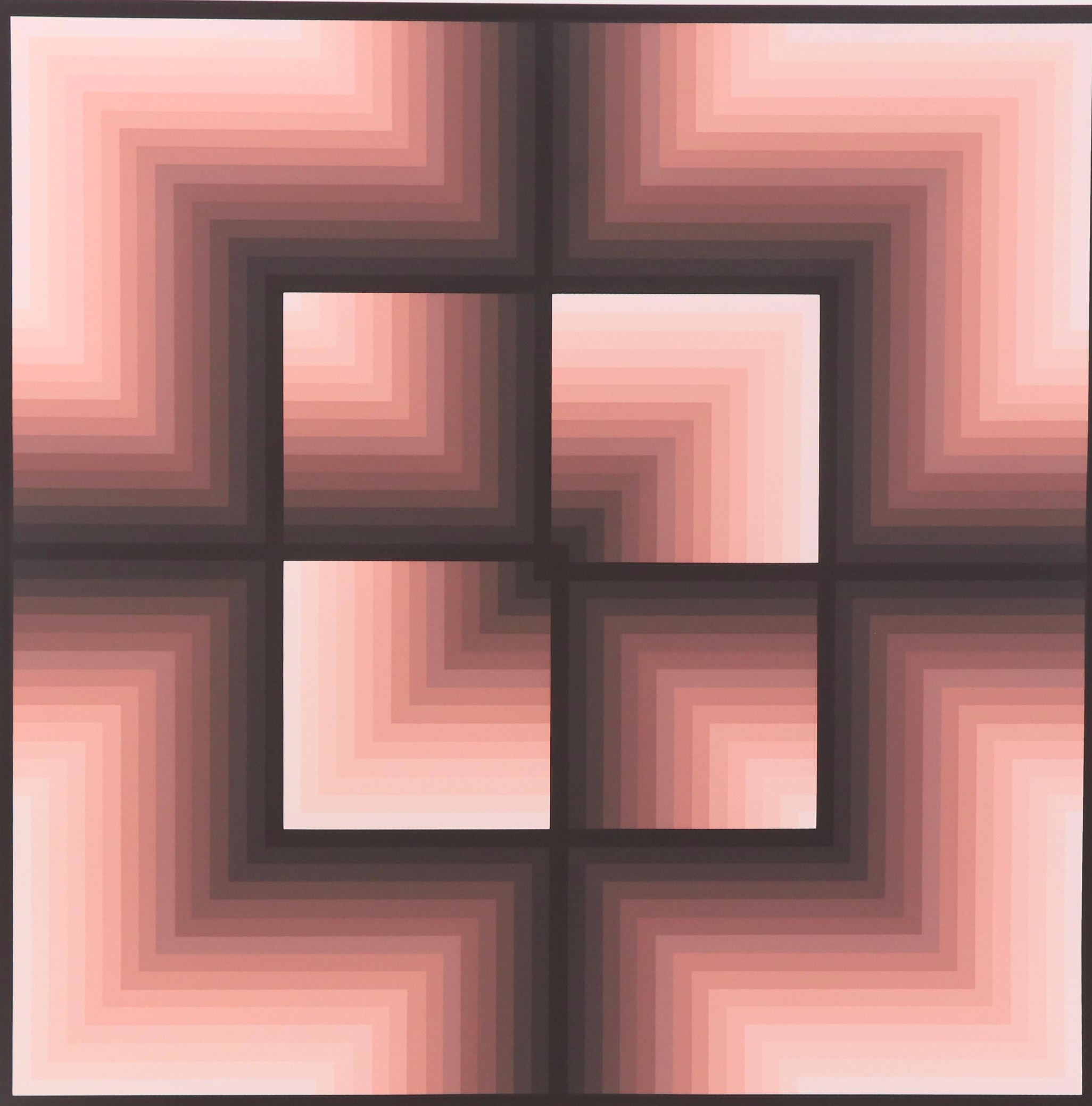 Jürgen Peters Op Art Serigraph "Window Motif," 1982