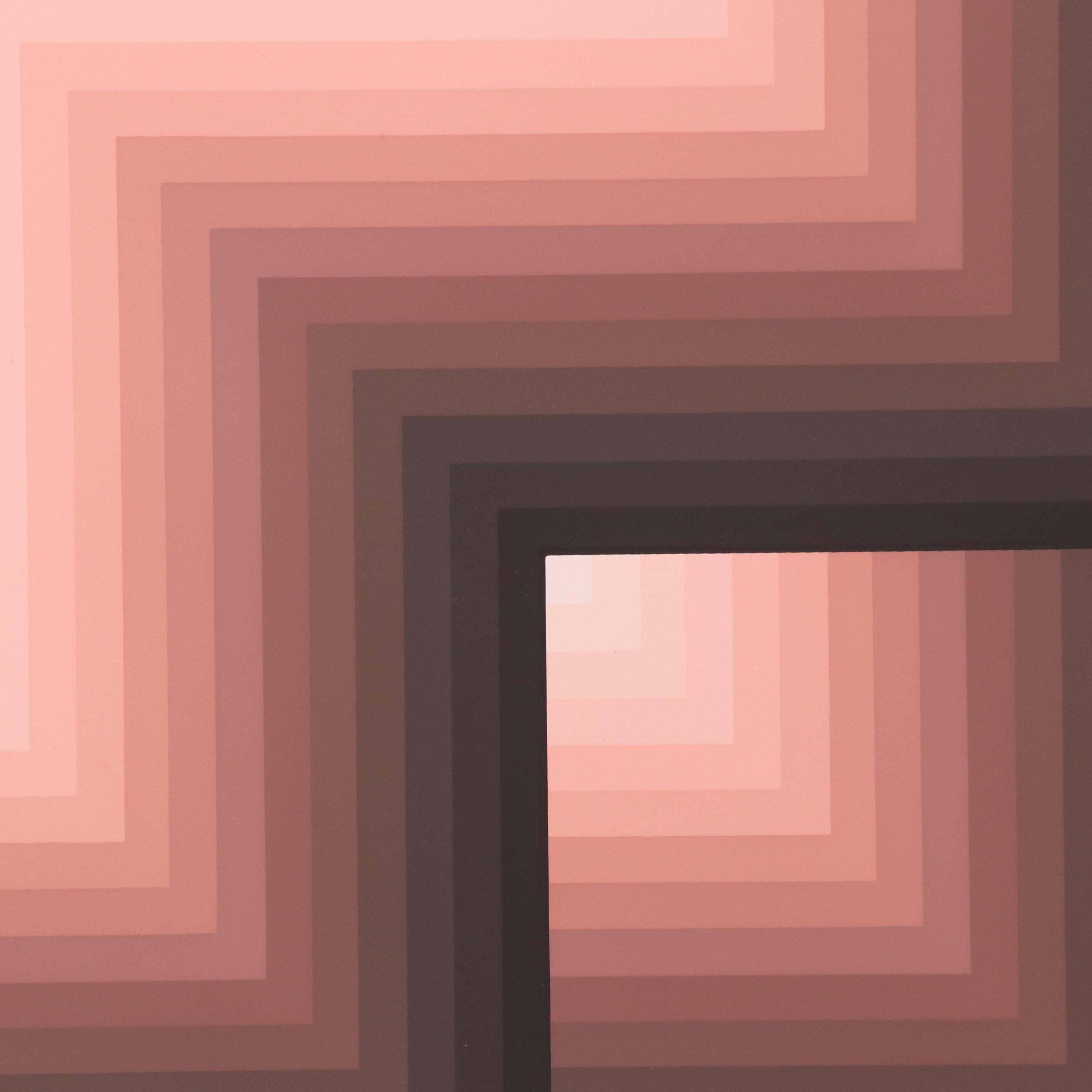 Jürgen Peters Op Art Serigraph "Window Motif," 1982