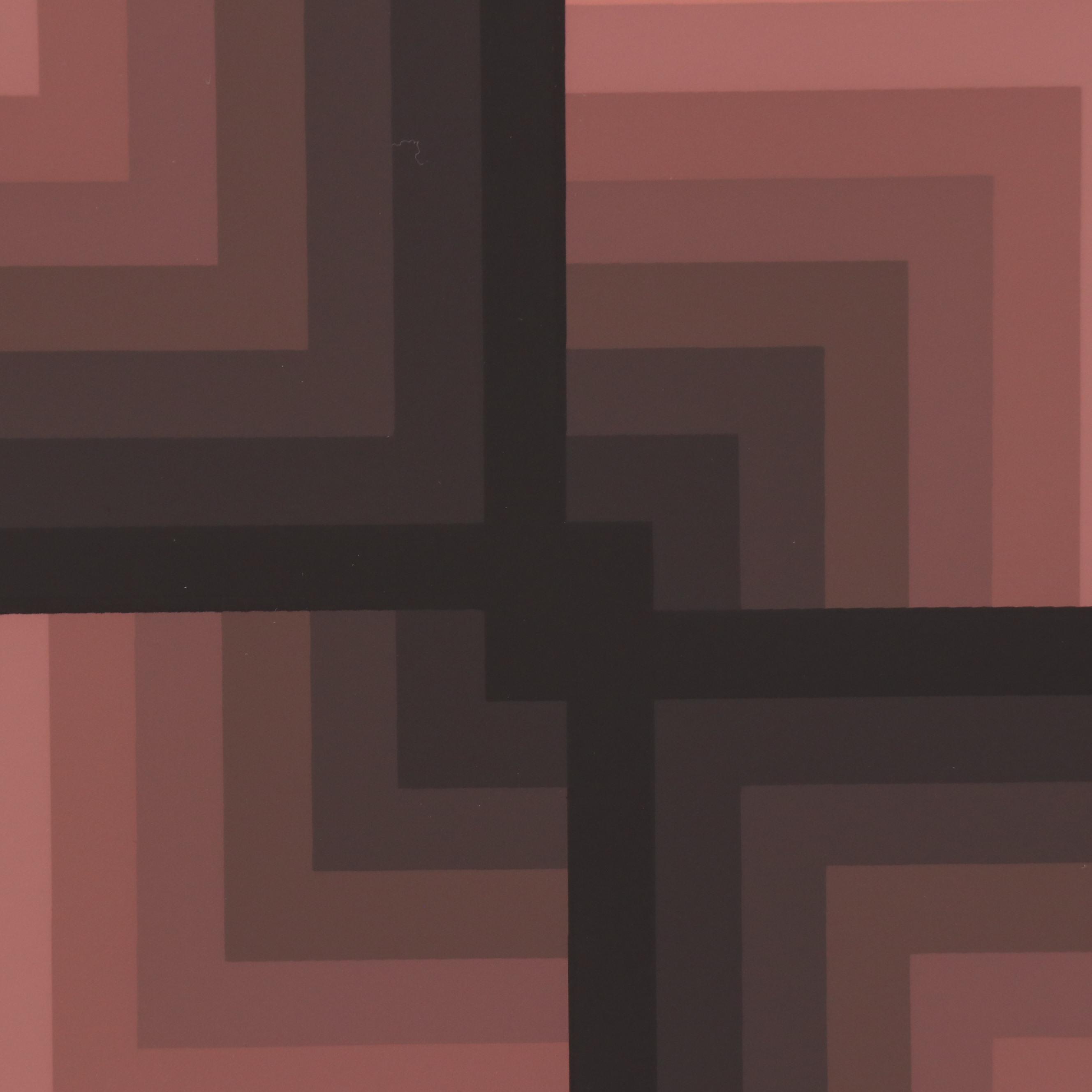 Jürgen Peters Op Art Serigraph "Window Motif," 1982