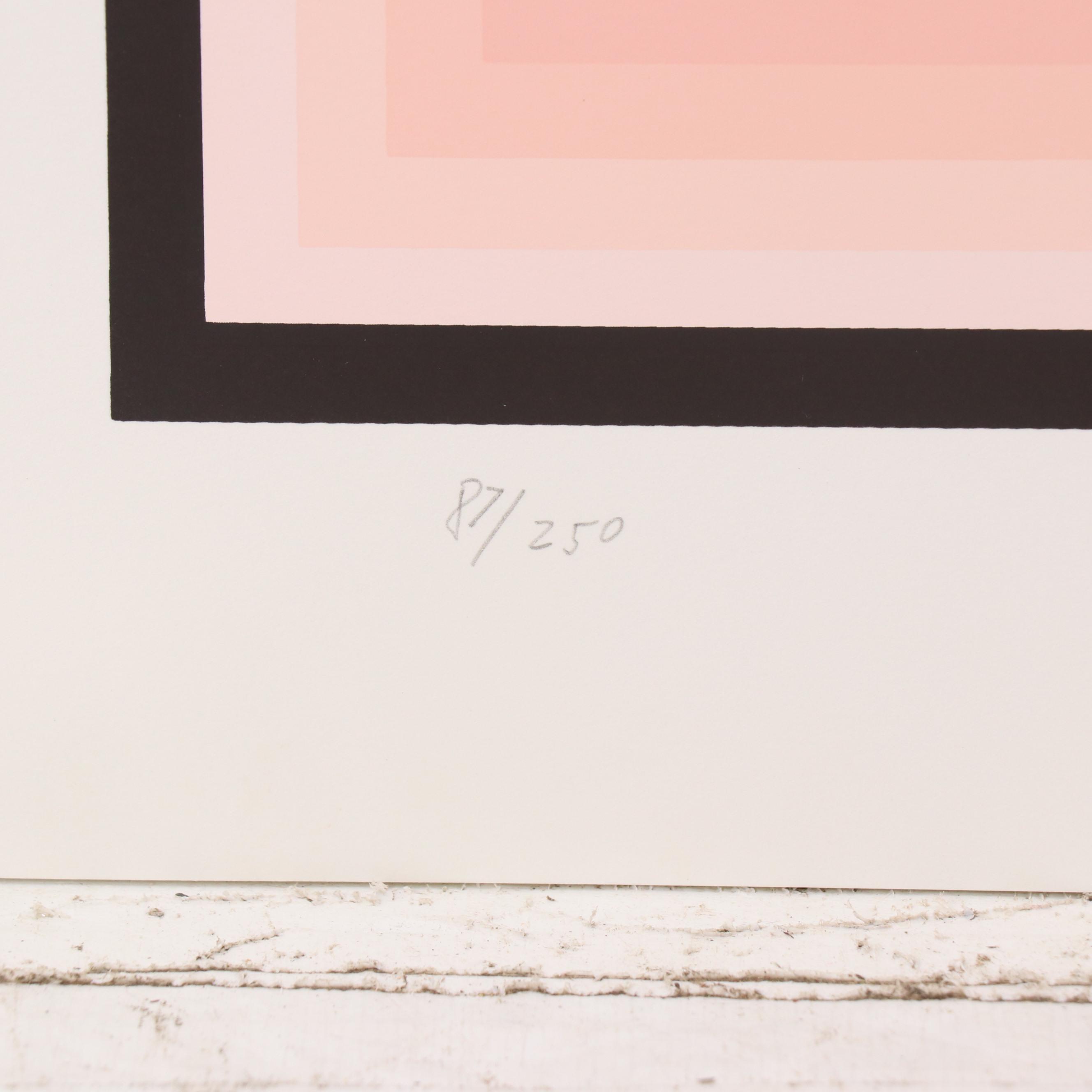 Jürgen Peters Op Art Serigraph "Window Motif," 1982