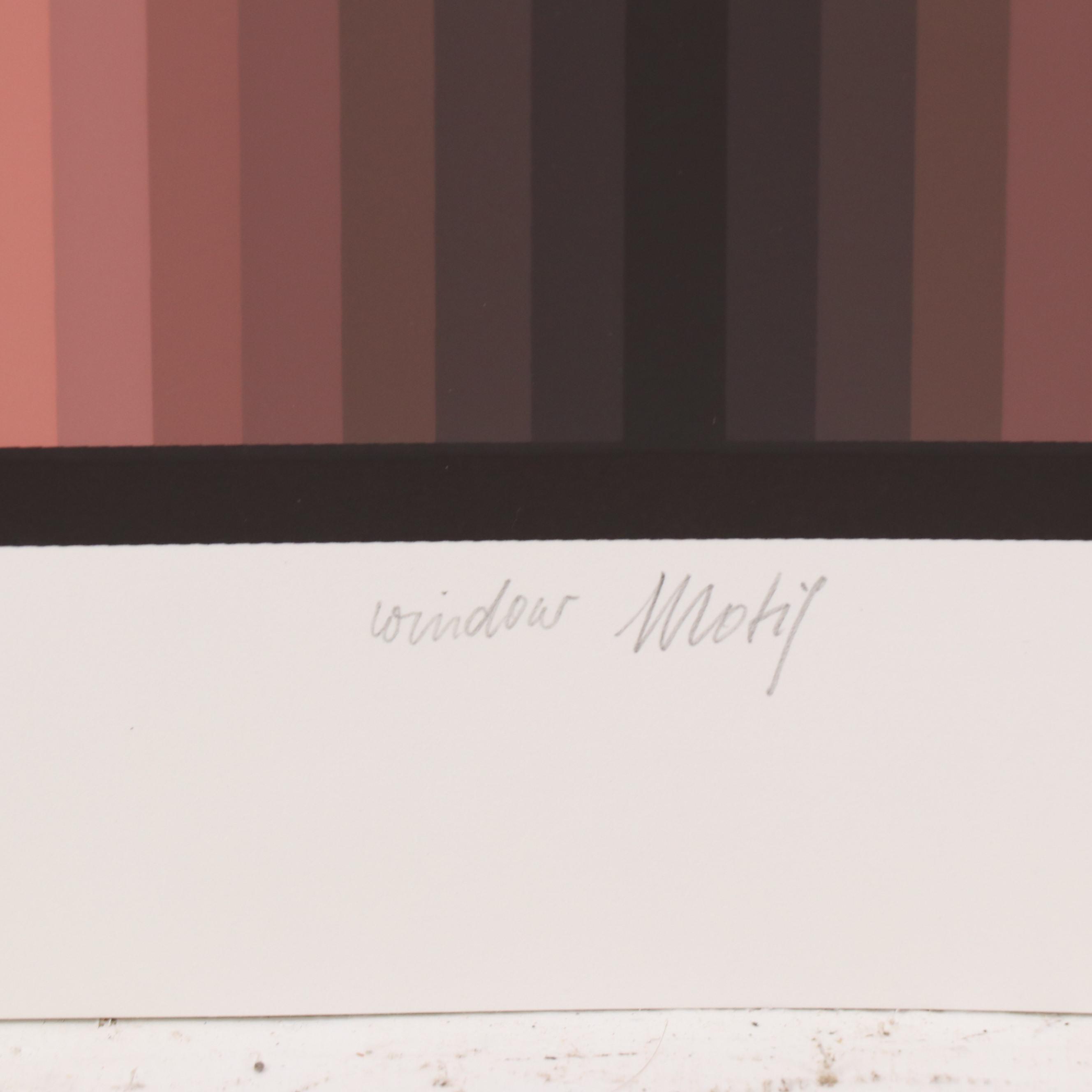 Jürgen Peters Op Art Serigraph "Window Motif," 1982