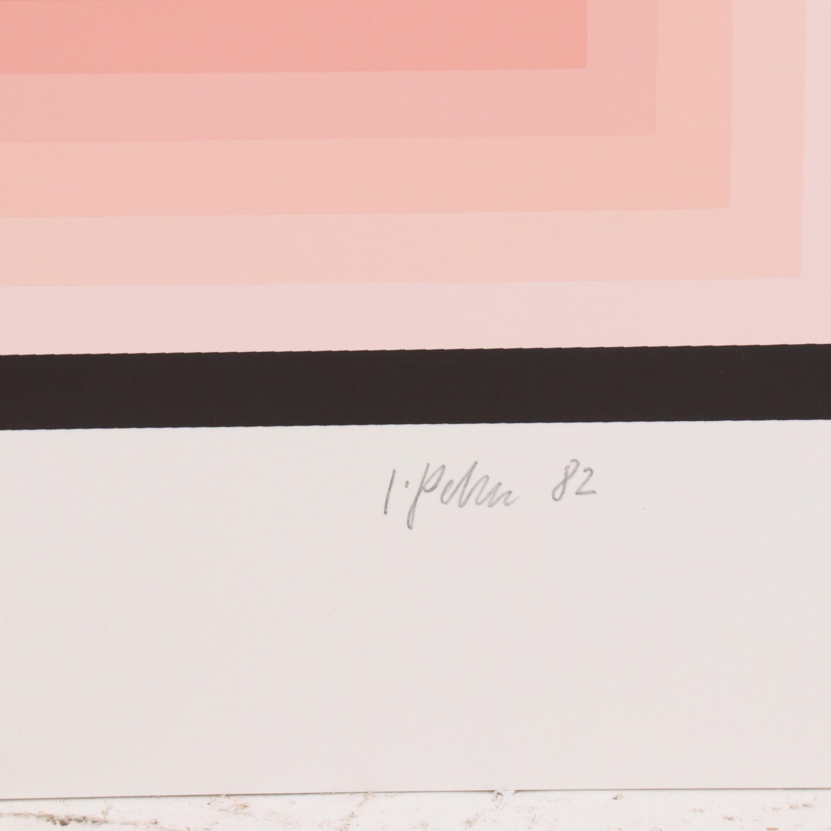 Jürgen Peters Op Art Serigraph "Window Motif," 1982