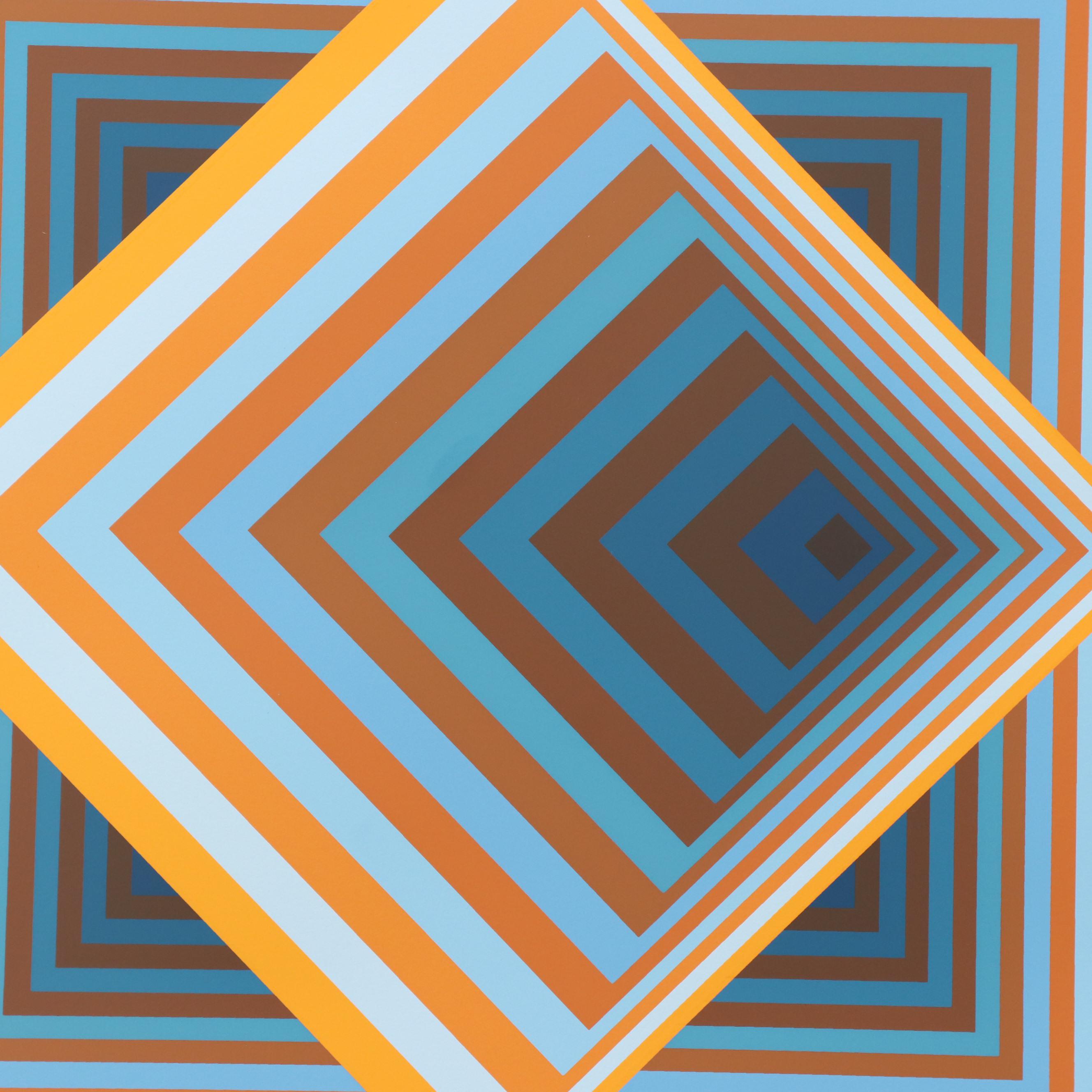 Jürgen Peters Op Art "Pyramidal Contrast" Serigraph, 1981
