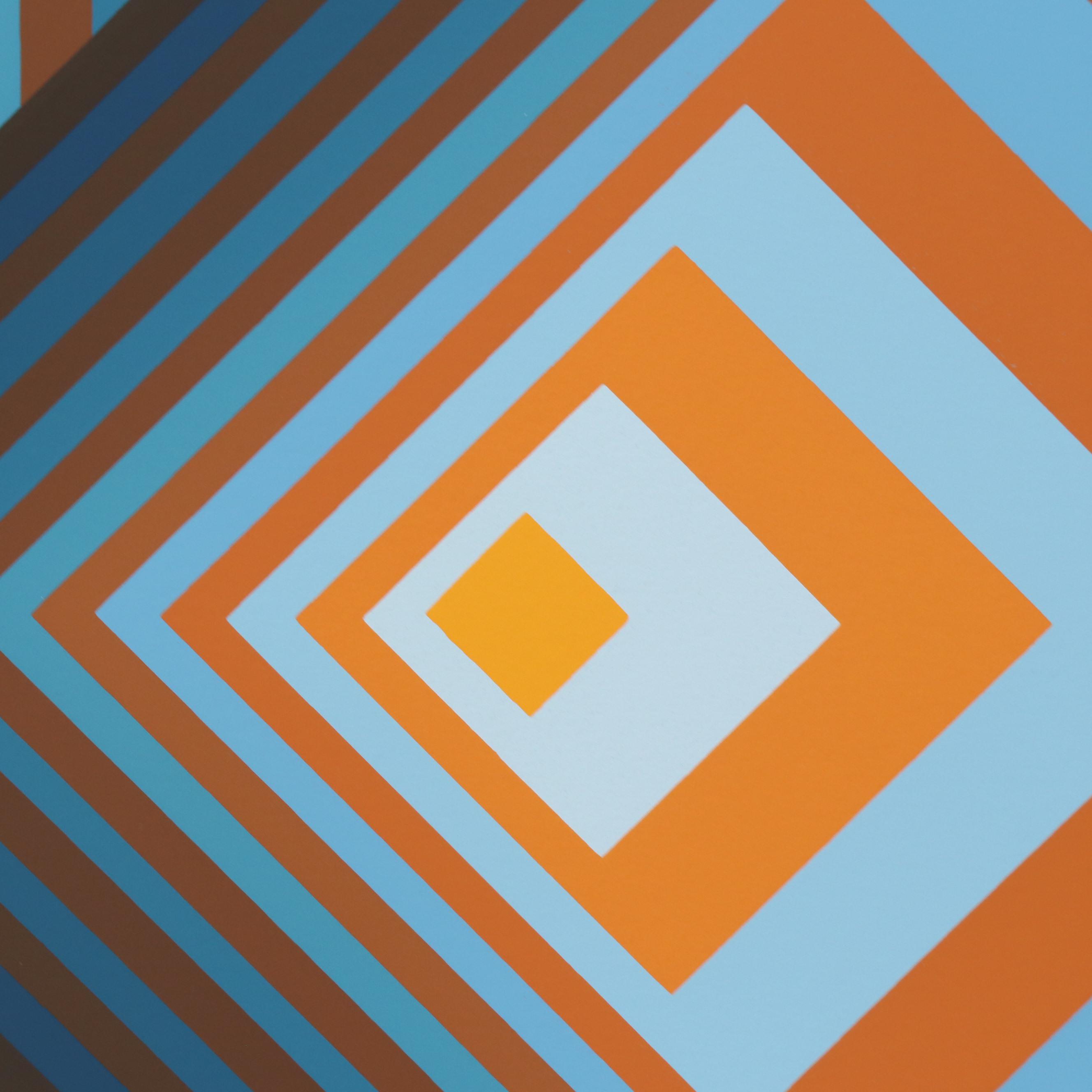 Jürgen Peters Op Art "Pyramidal Contrast" Serigraph, 1981