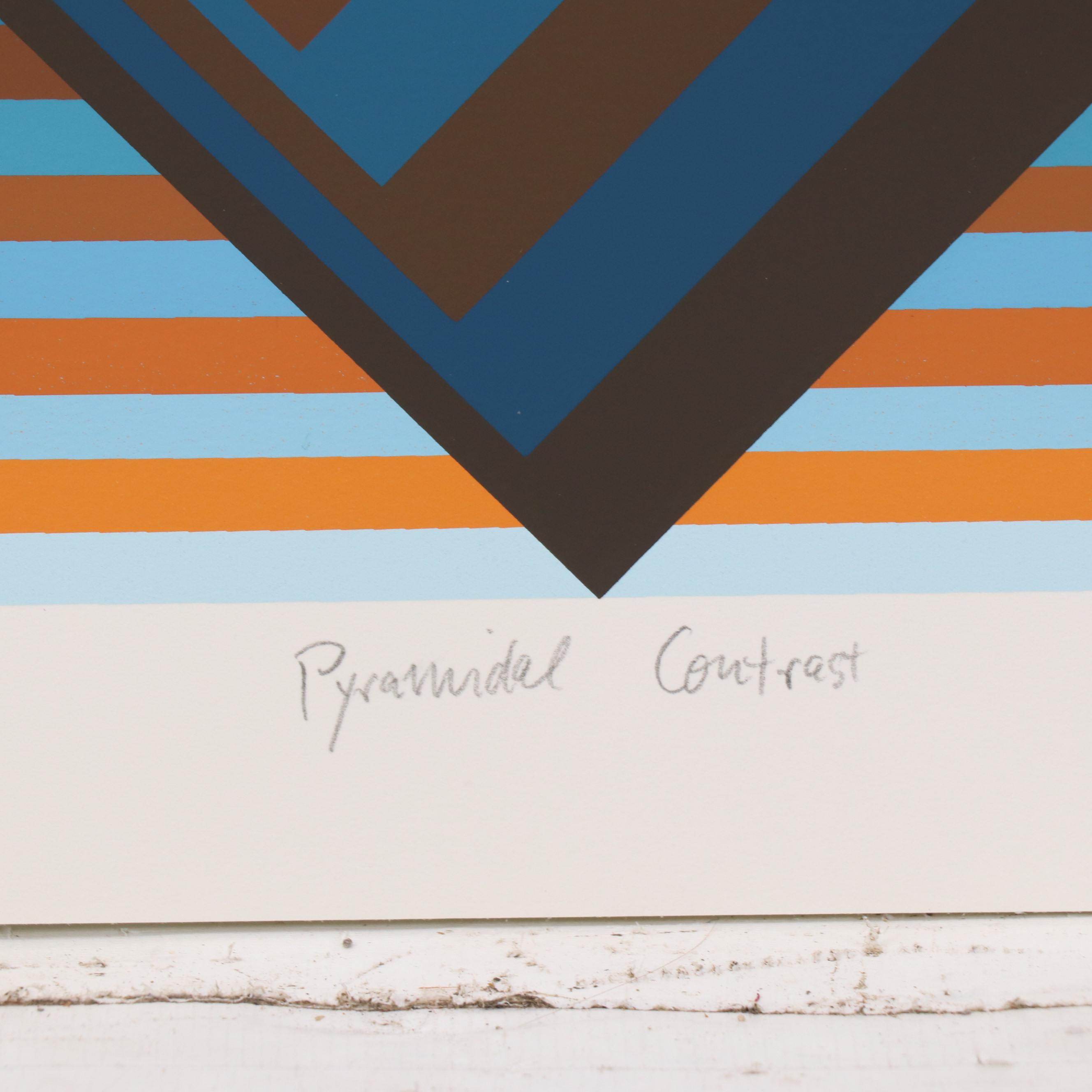 Jürgen Peters Op Art "Pyramidal Contrast" Serigraph, 1981