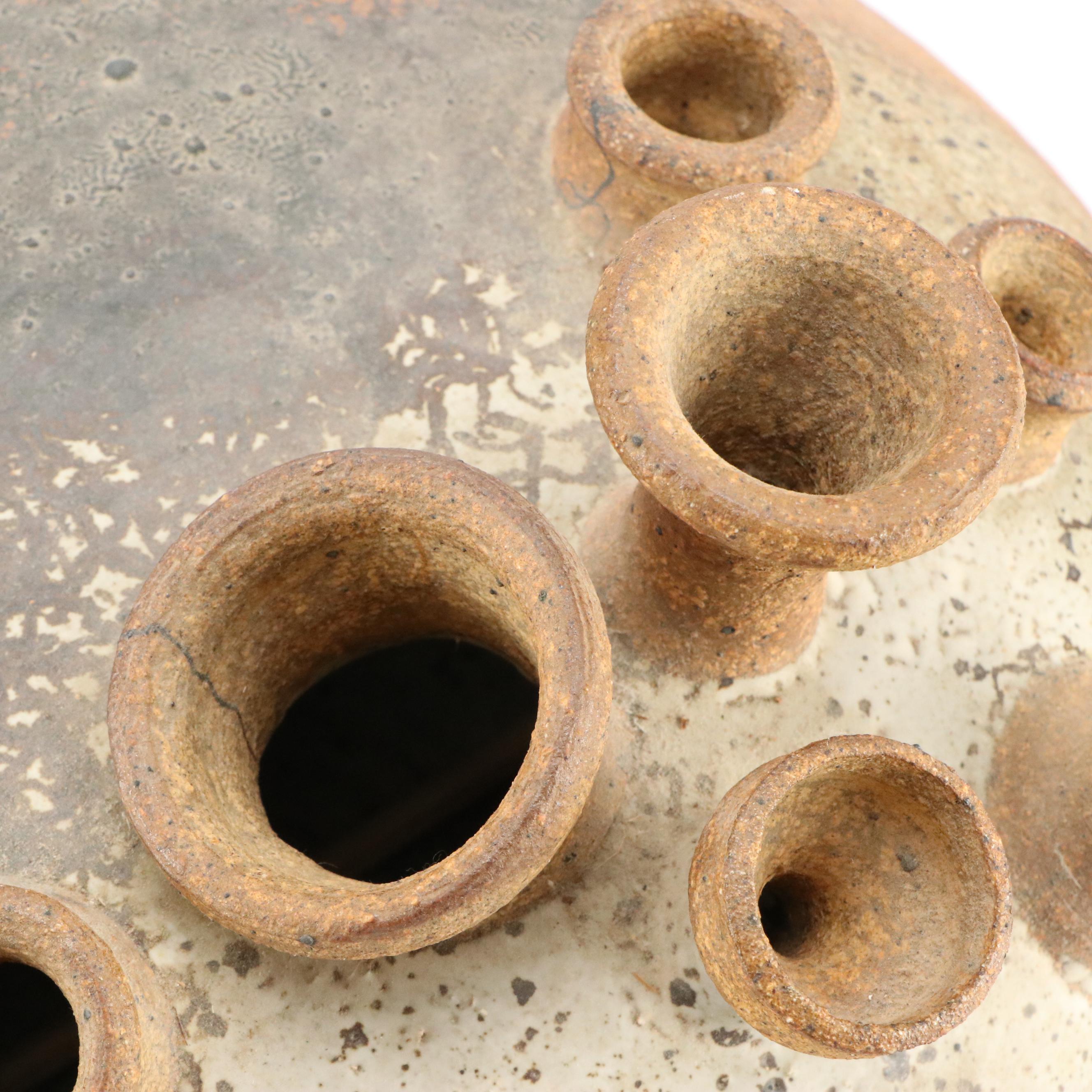 Artist Signed Ceramic Seven Spout Vase