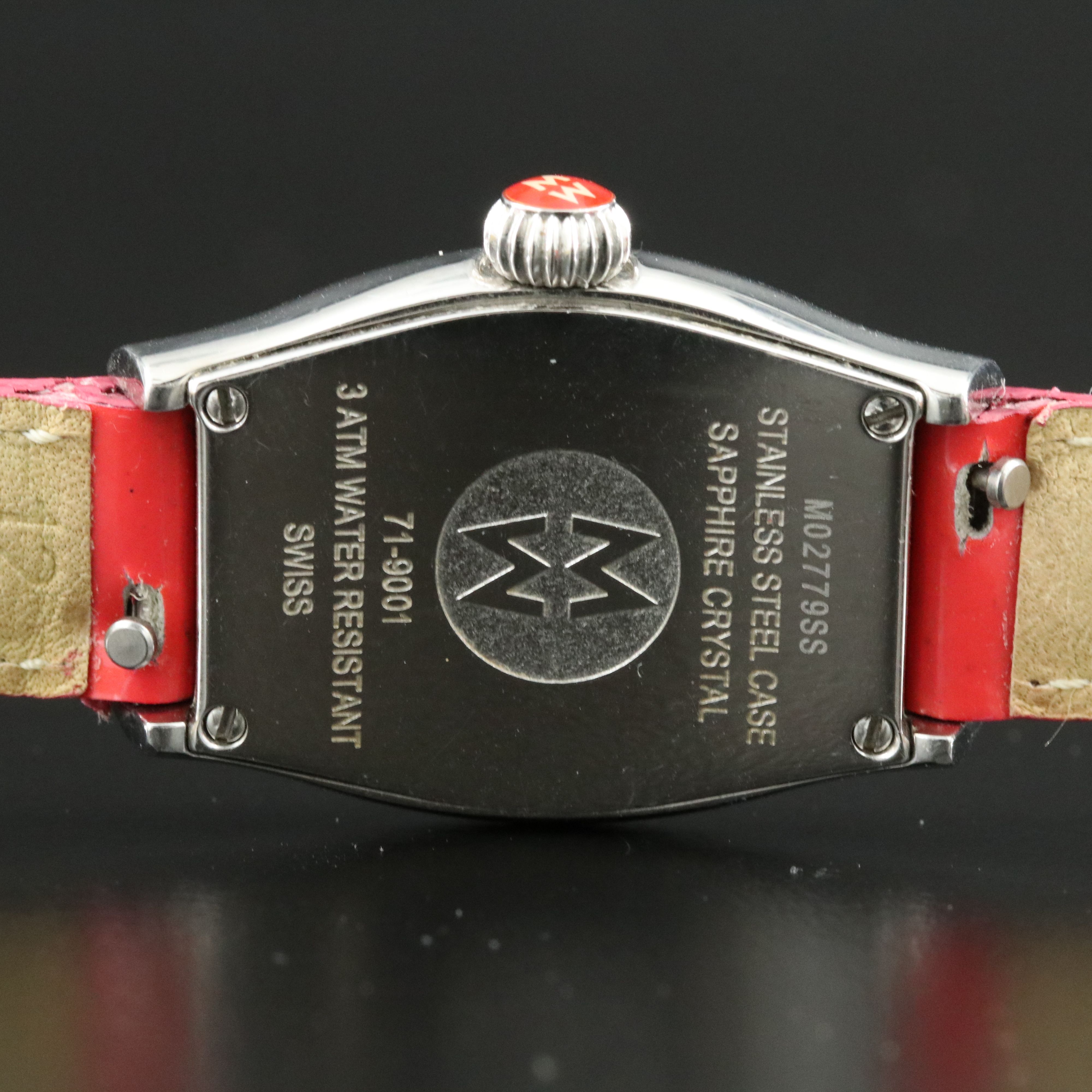 Michele Coquette Diamond Pink Guilloche Dial Stainless Steel Watch