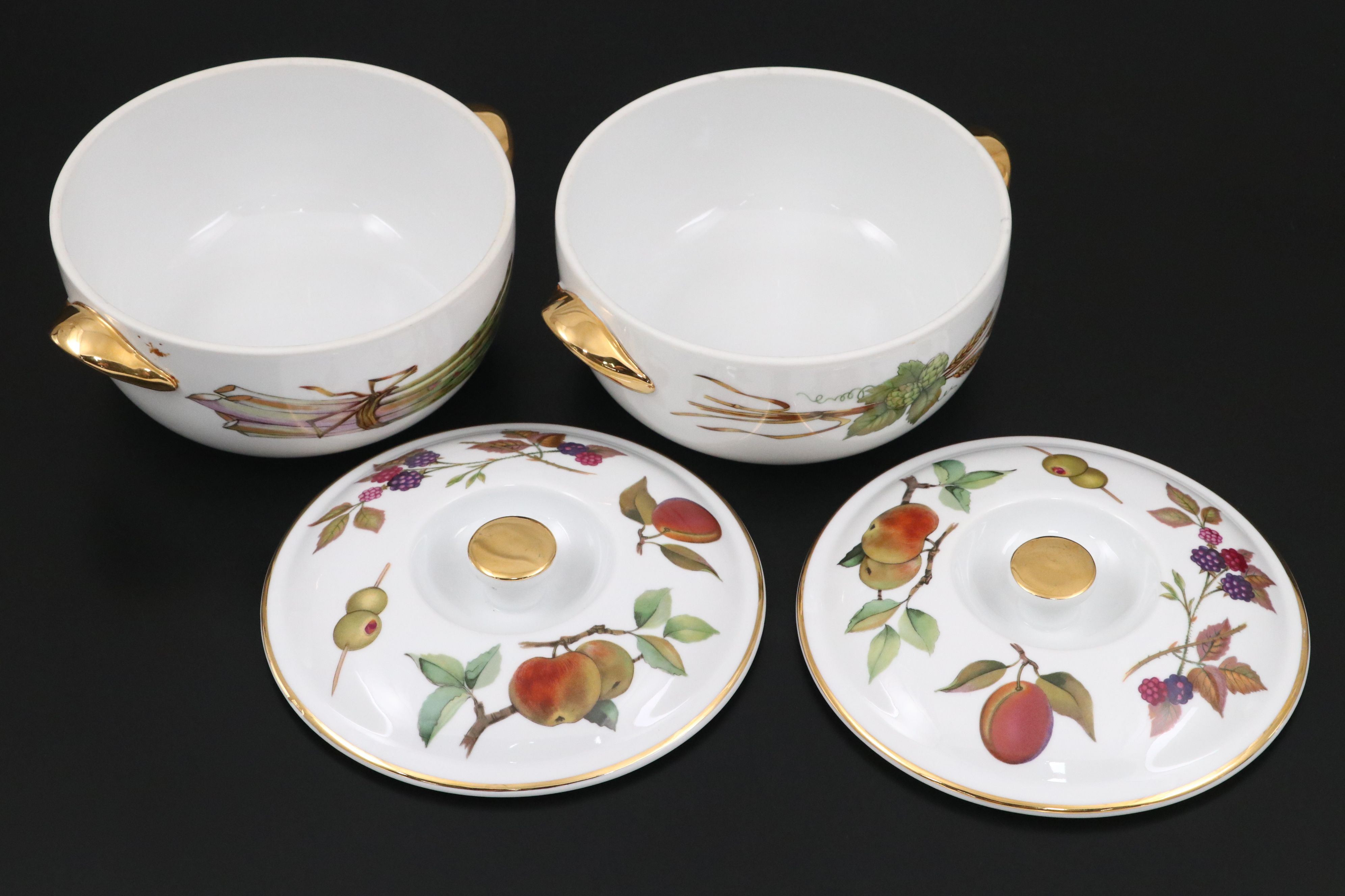 Royal Worcester "Evesham" Porcelain Covered Casserole Dishes