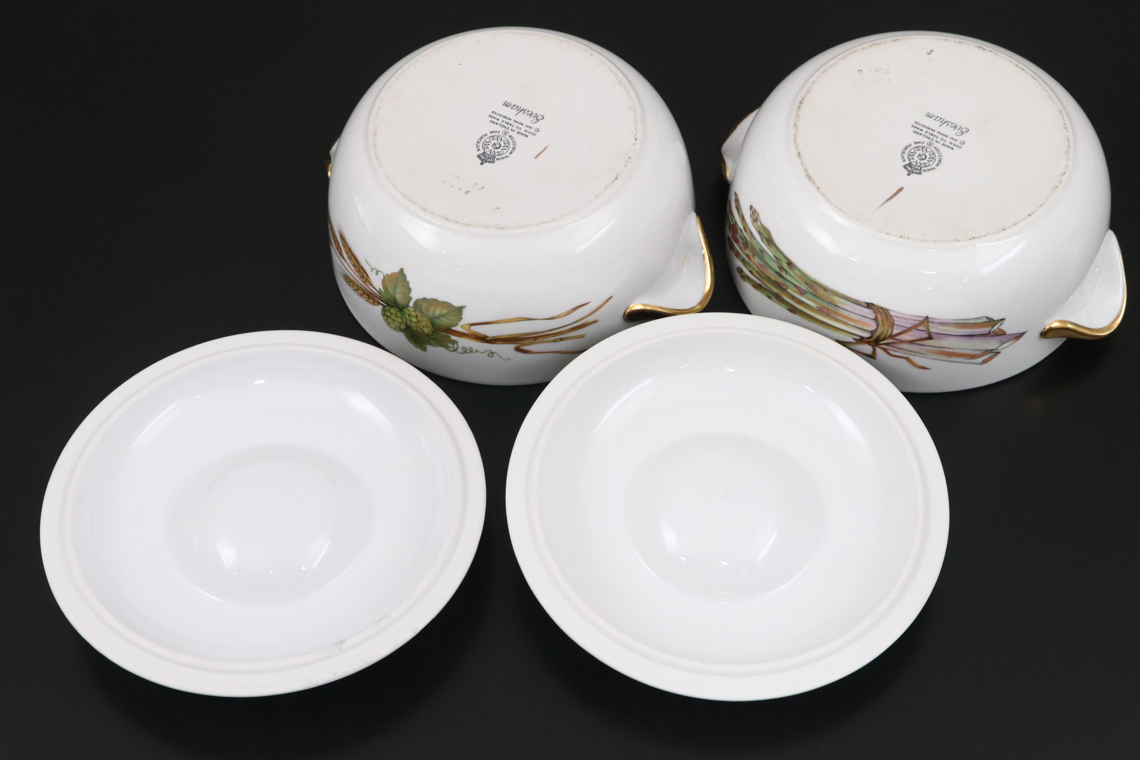 Royal Worcester "Evesham" Porcelain Covered Casserole Dishes
