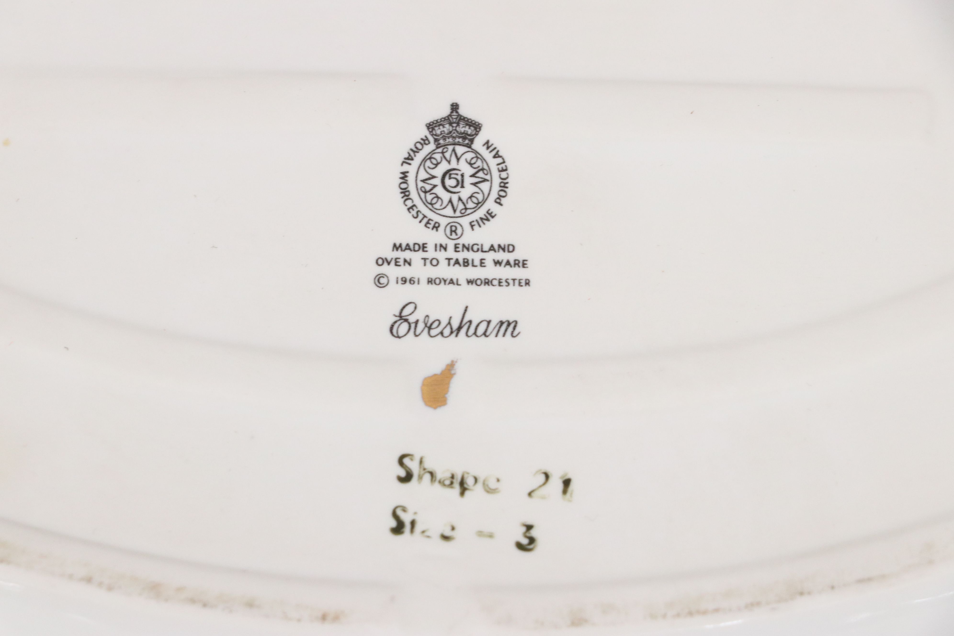 Royal Worcester "Evesham" Porcelain Covered Casserole Dishes