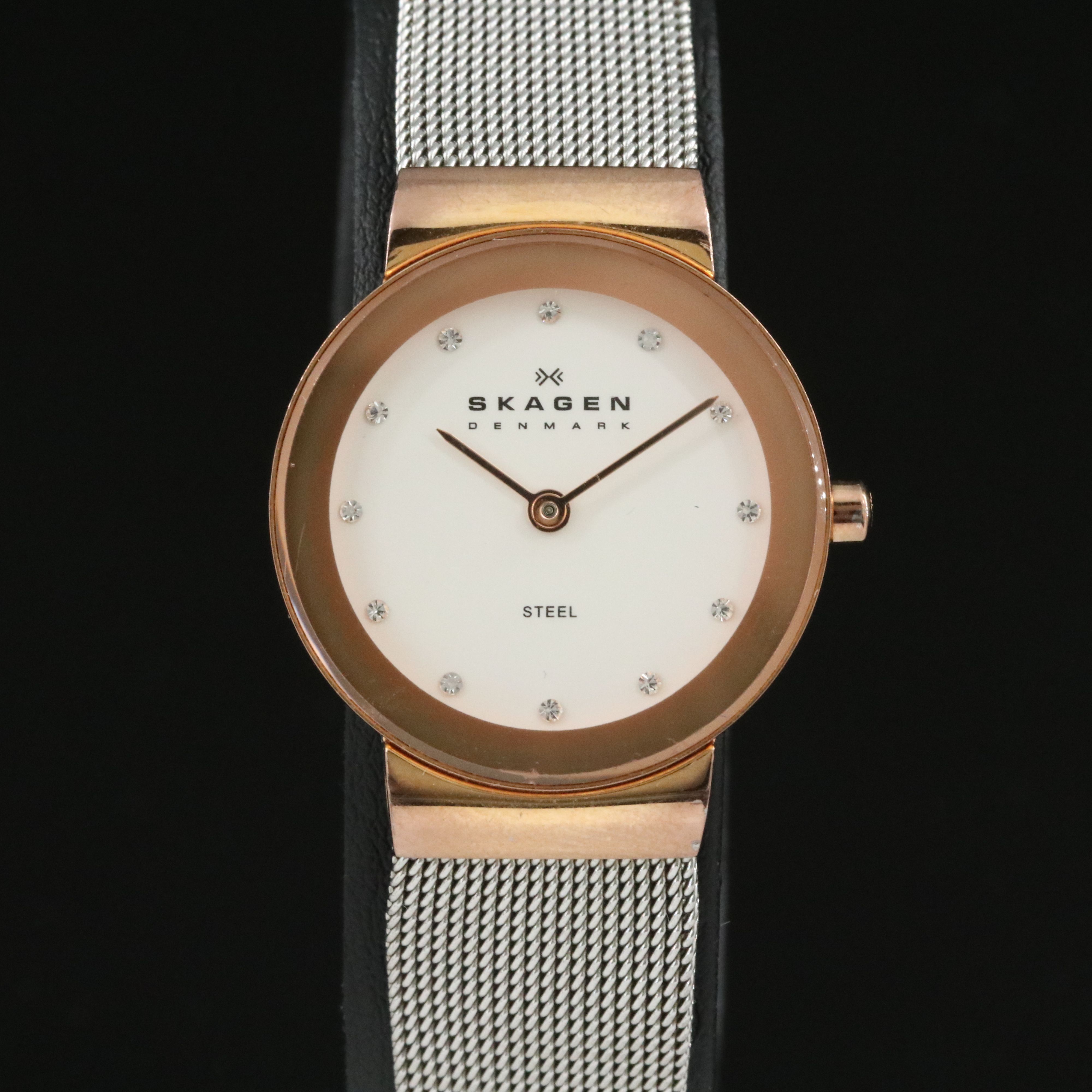 Skagen Denmark Freja Crystal Hour Markers Dial Watch