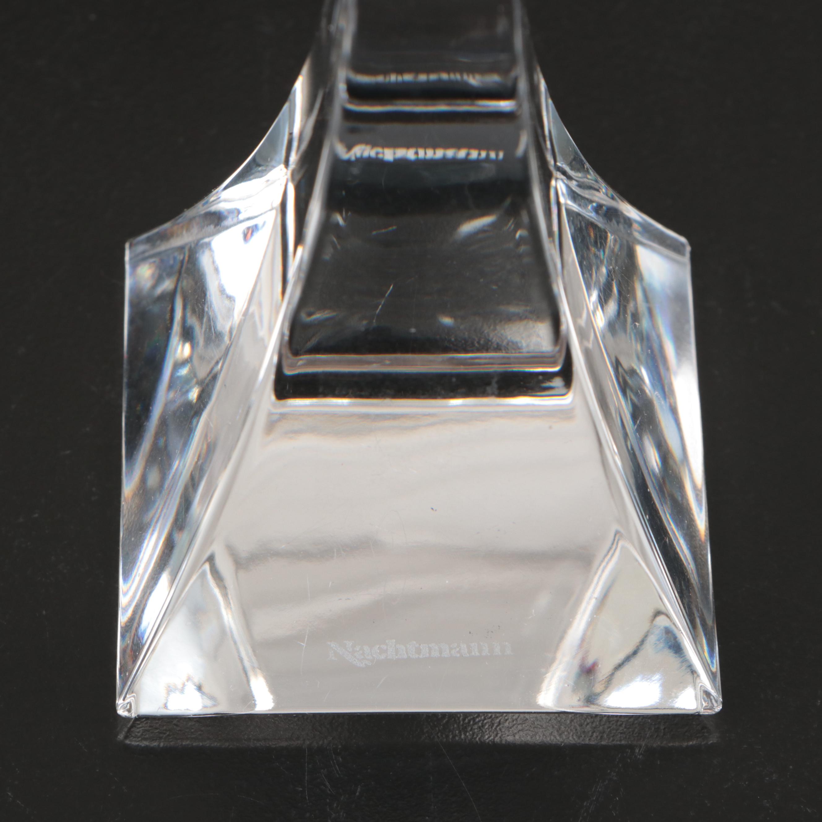 Pair of Nachtmann Crystal Candlesticks with Orrefors "Isabella" Crystal Bowl