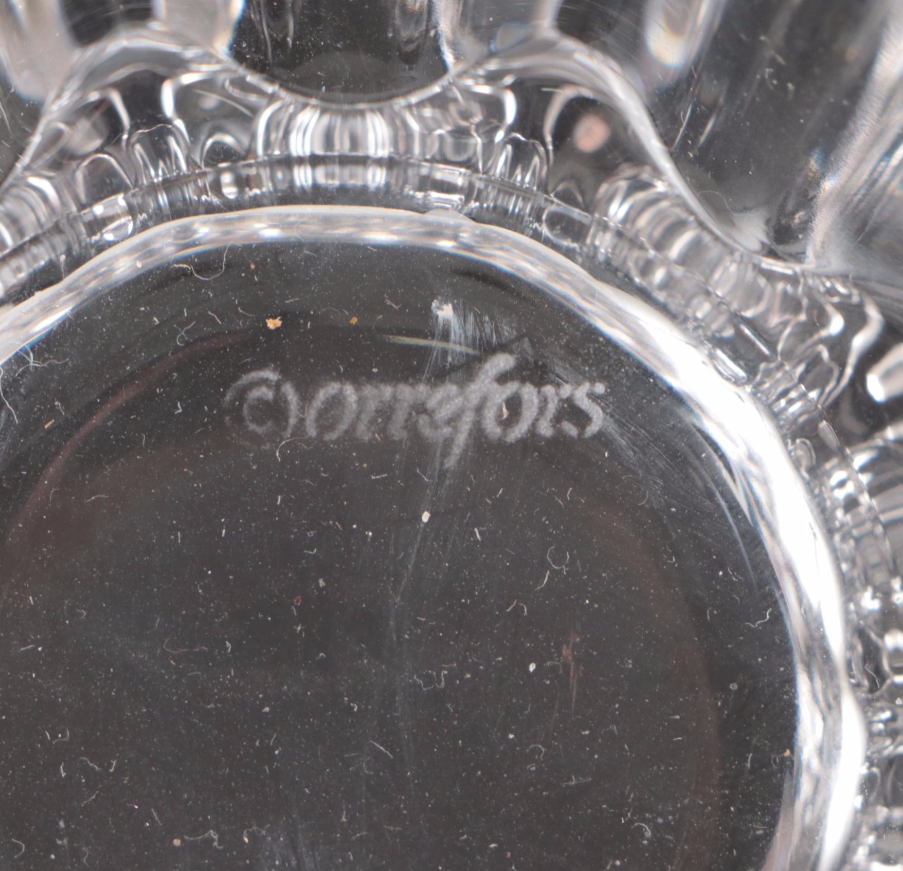 Pair of Nachtmann Crystal Candlesticks with Orrefors "Isabella" Crystal Bowl