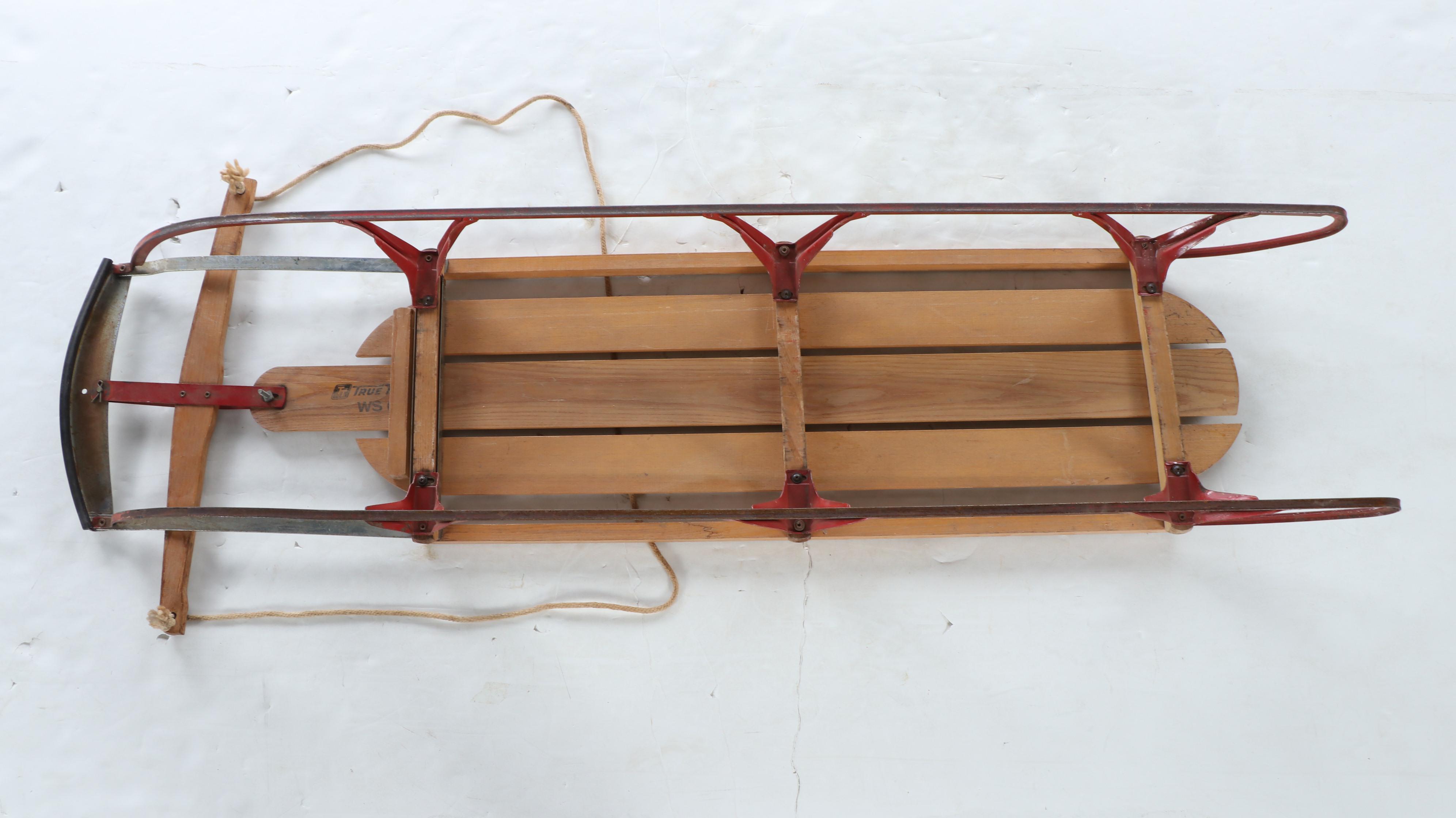 Royal Racer, Kalamazoo Champion F-50 and True Temper Sno Surfer Runner Sleds