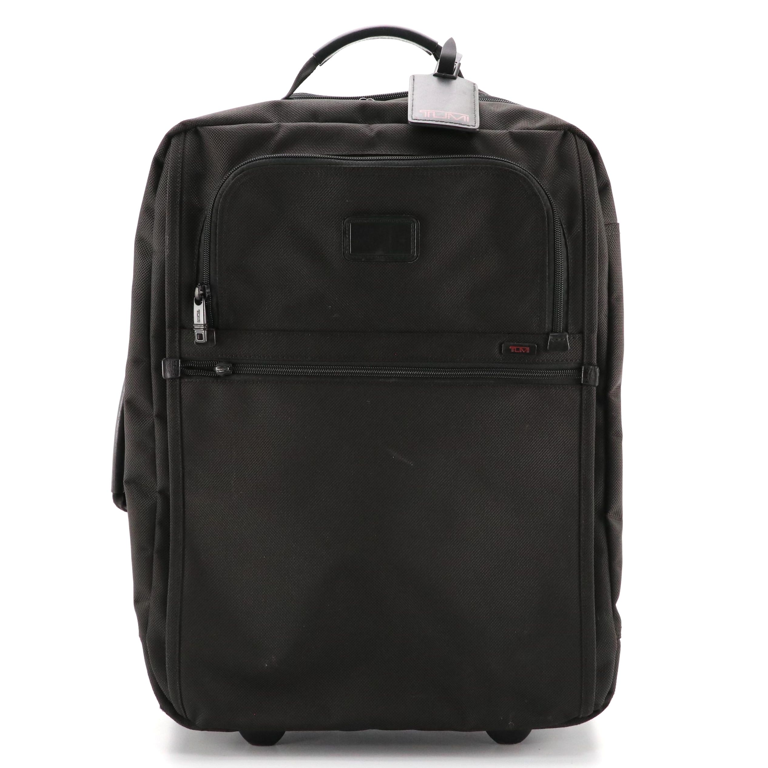 TUMI Alpha Soft Shell Rolling Carry-On in Black Ballistic Nylon
