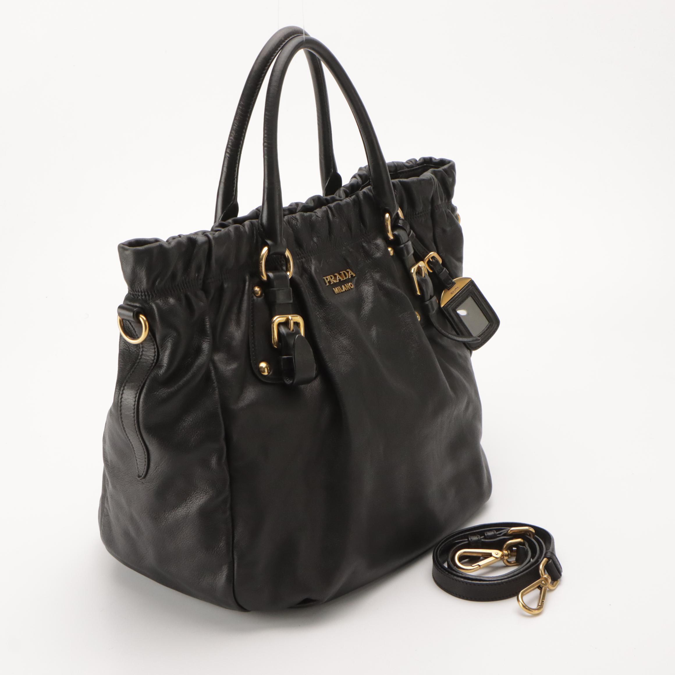Prada Black Leather Two-Way Bag