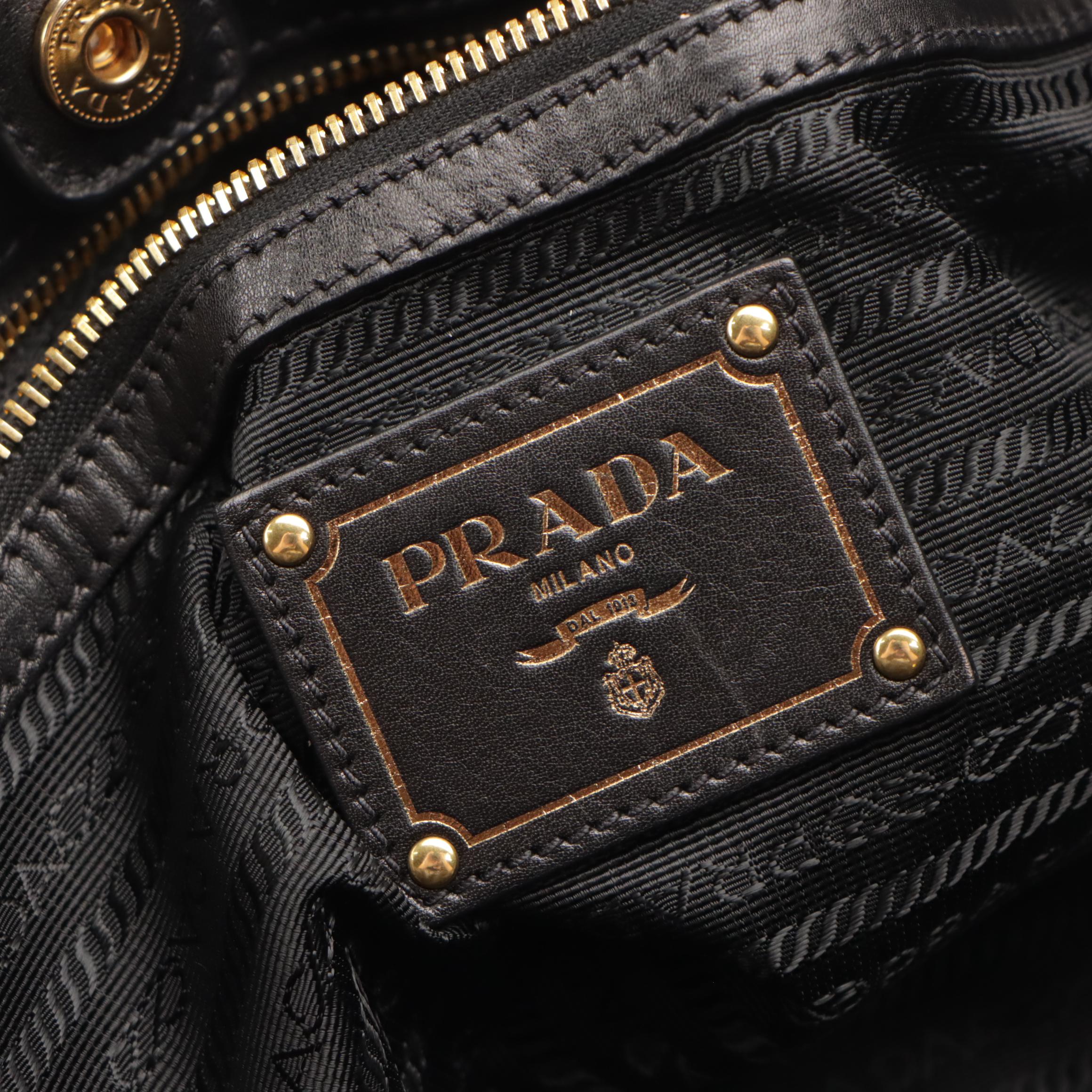 Prada Black Leather Two-Way Bag