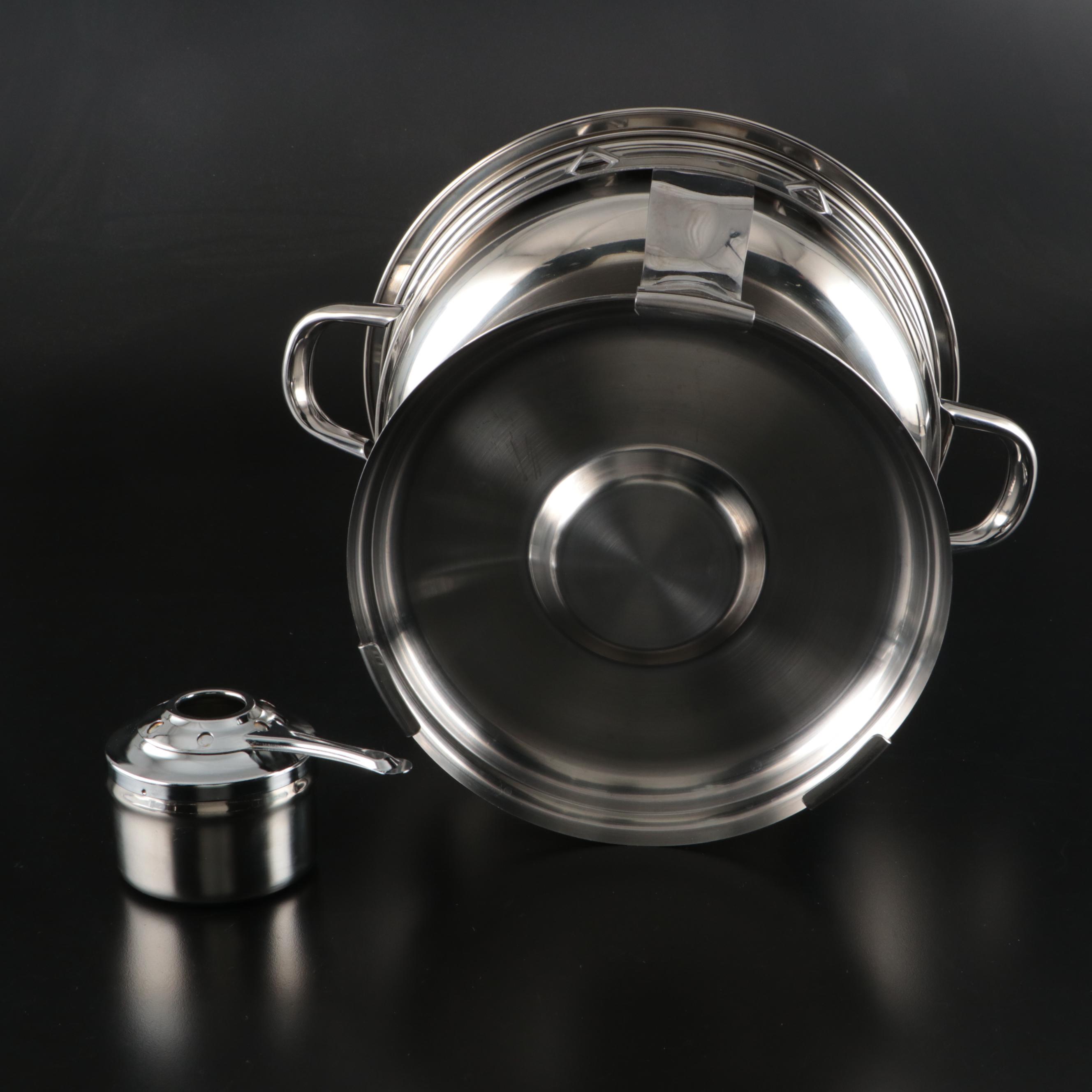 Kirkland 5 Qt Stainless Steel Chafing Dishes with Glass Lids and Lid Holders