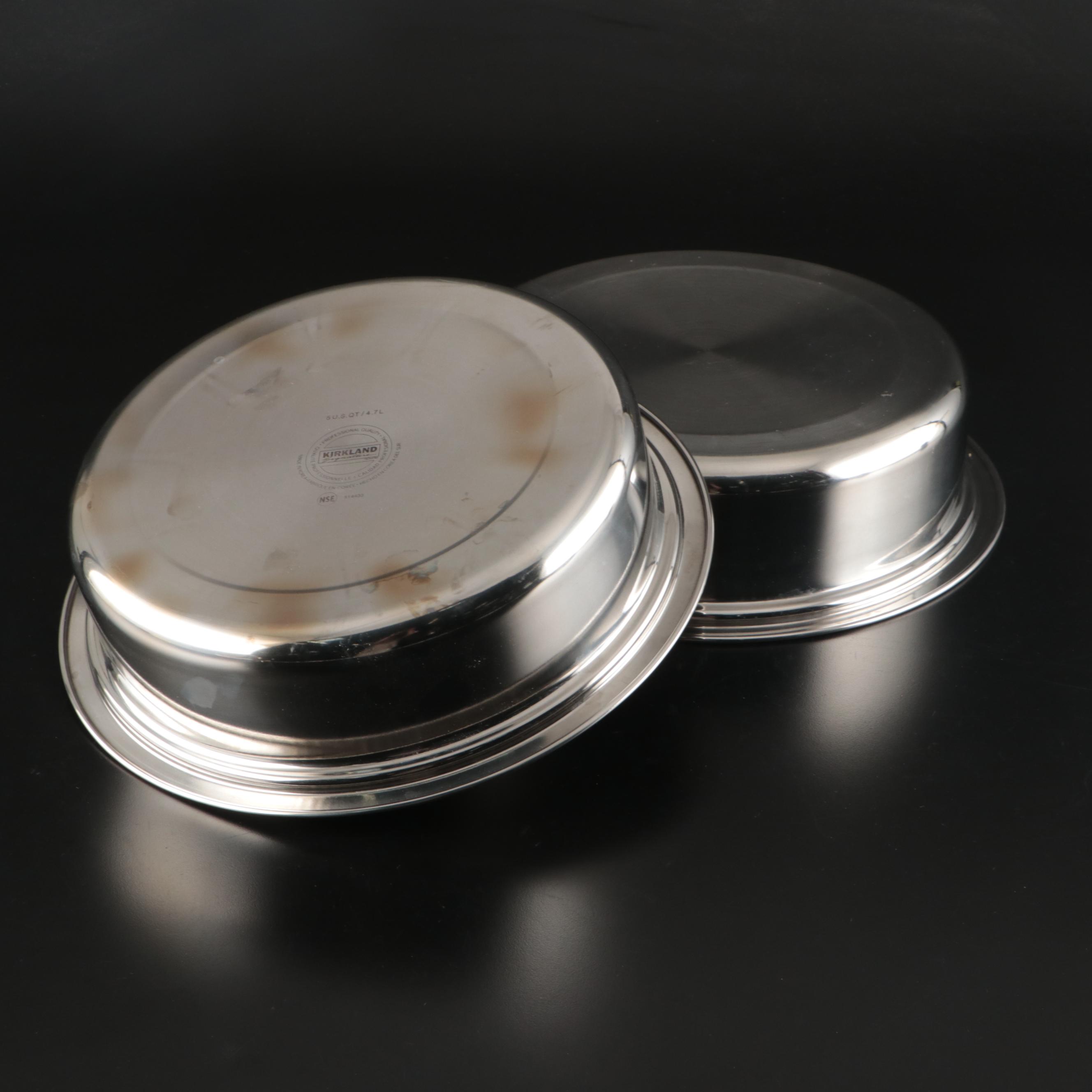 Kirkland 5 Qt Stainless Steel Chafing Dishes with Glass Lids and Lid Holders