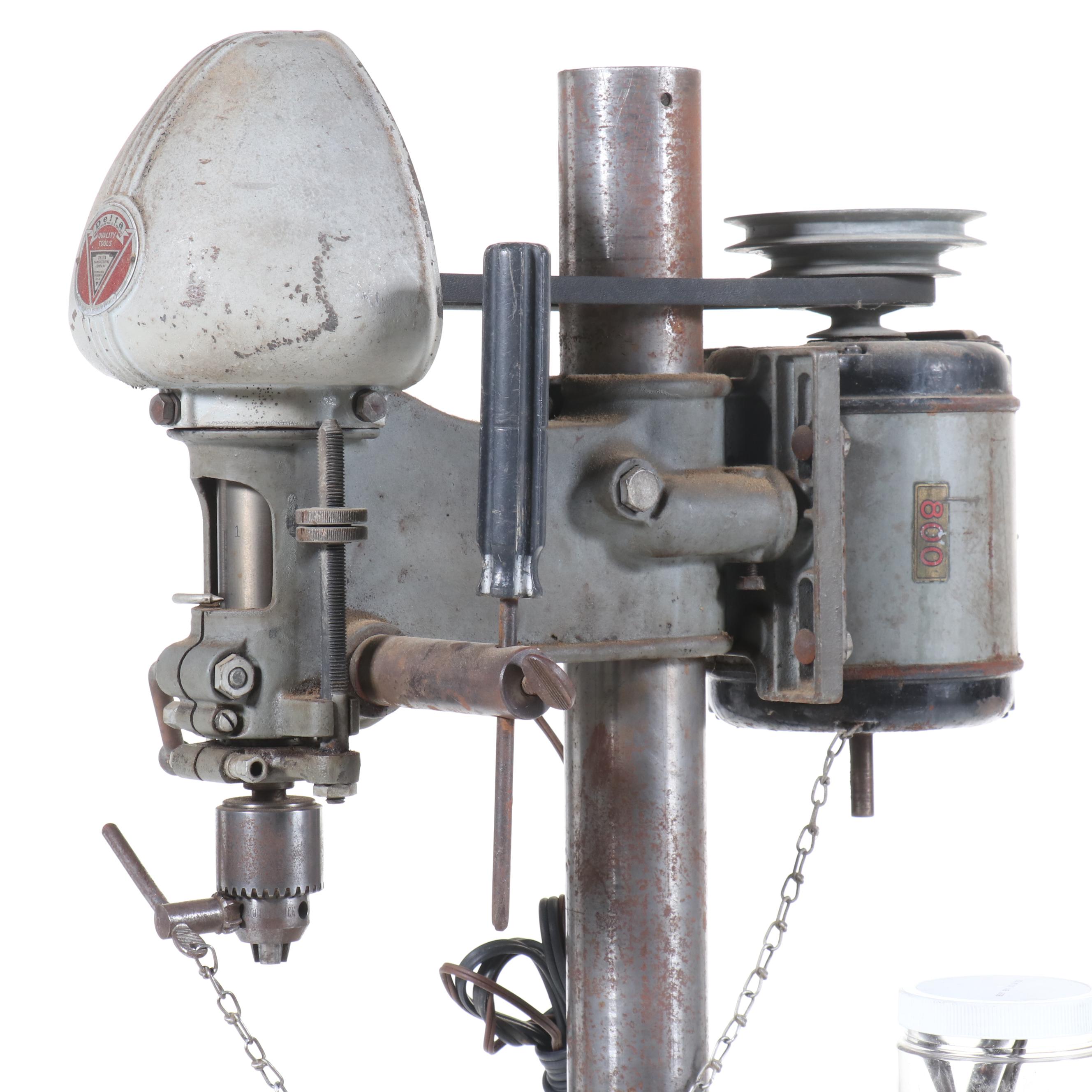 Delta Standing Drill Press on Casters with Drill Bits