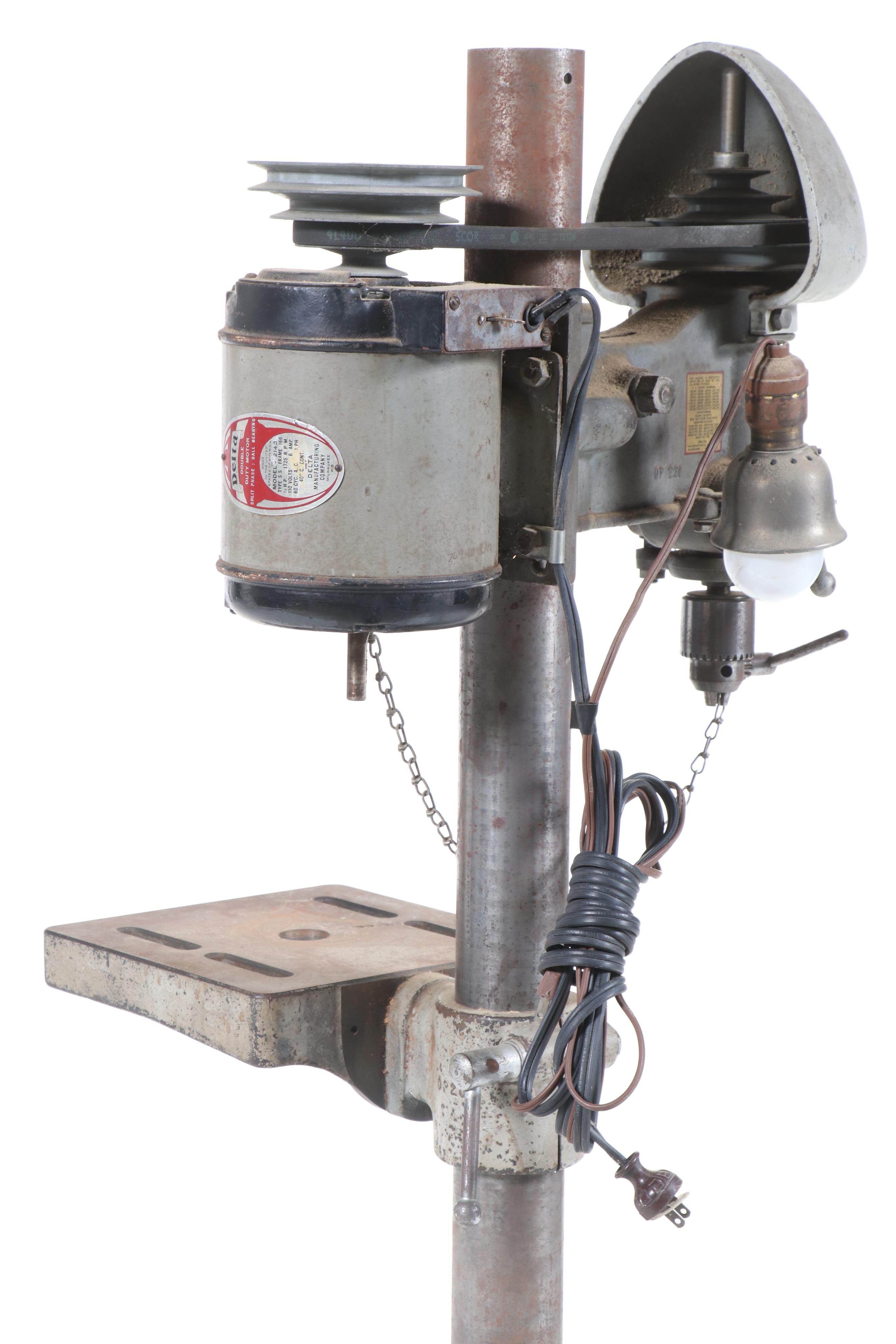 Delta Standing Drill Press on Casters with Drill Bits