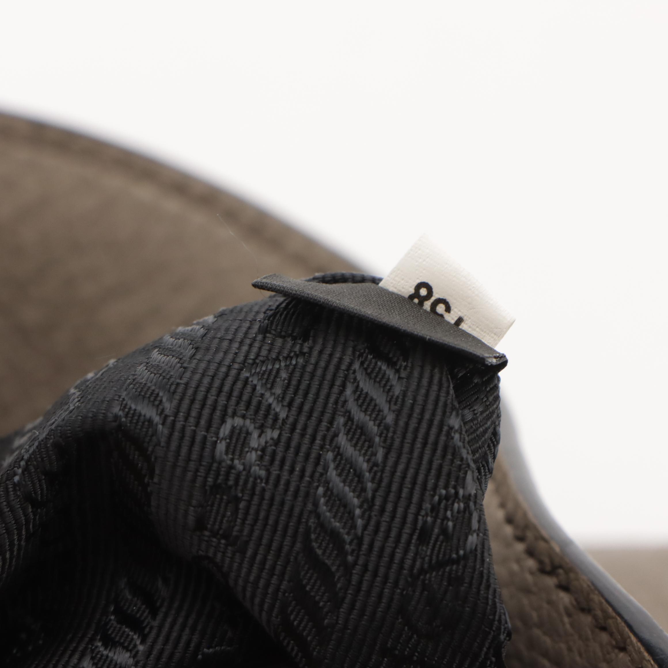 Prada Side-Zip Shoulder Bag in Pebble Grey Grained Leather