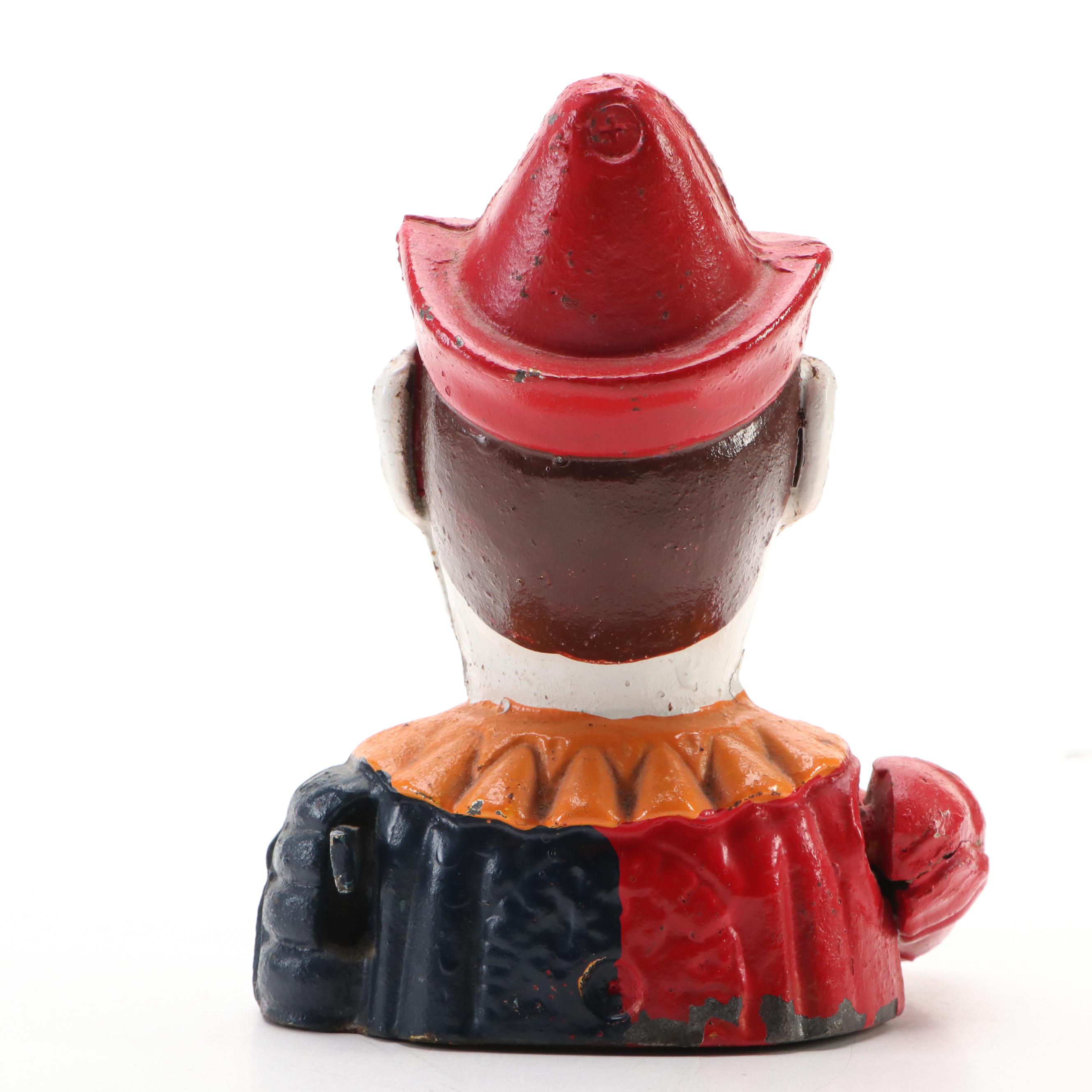 Cold-Painted Cast Iron Humpty-Dumpty Clown Mechanical Bank