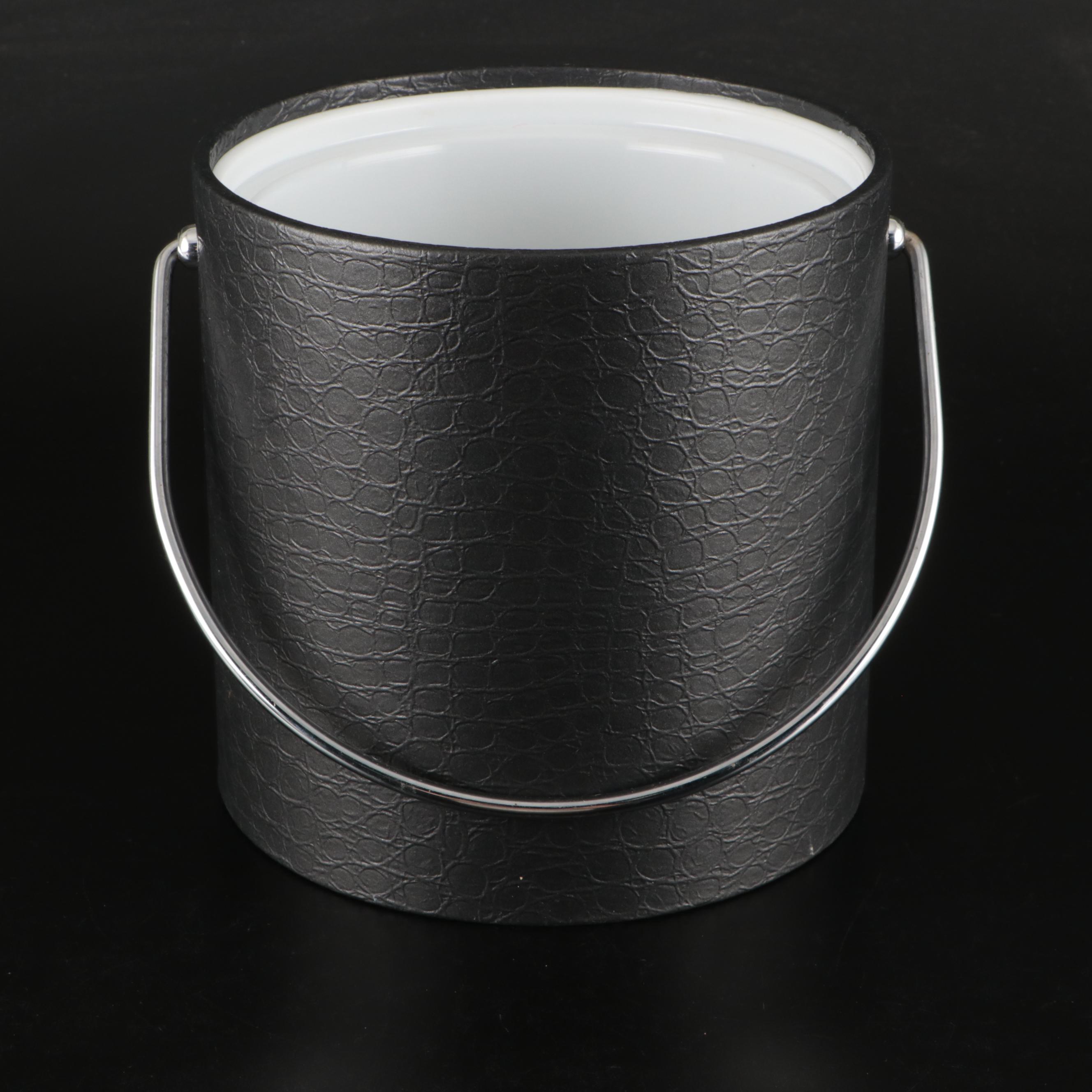 Libbey "Z Stem" Martini Glasses with Kraftware Ice Bucket and Bucket Coasters