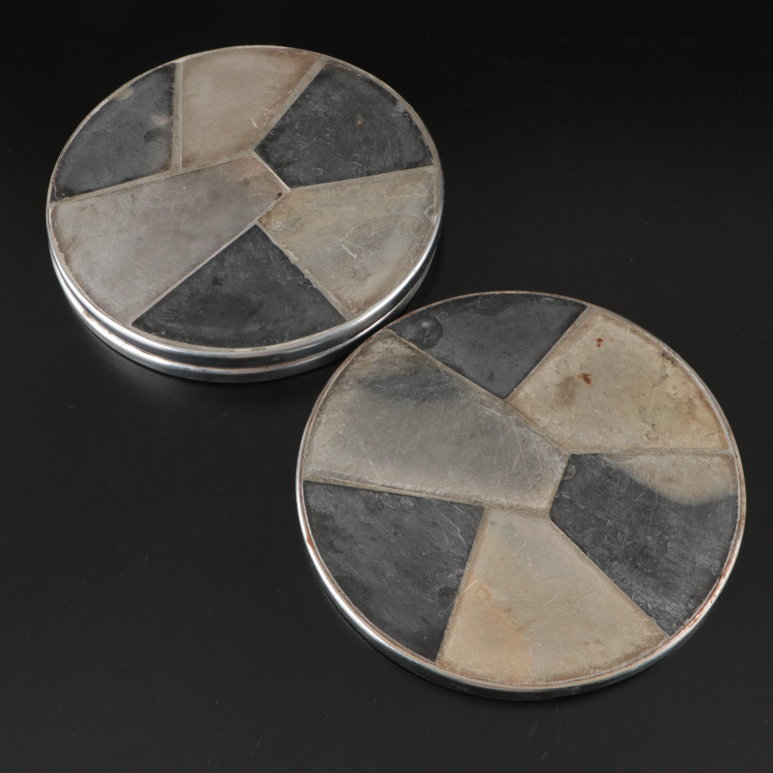 Libbey "Z Stem" Martini Glasses with Kraftware Ice Bucket and Bucket Coasters